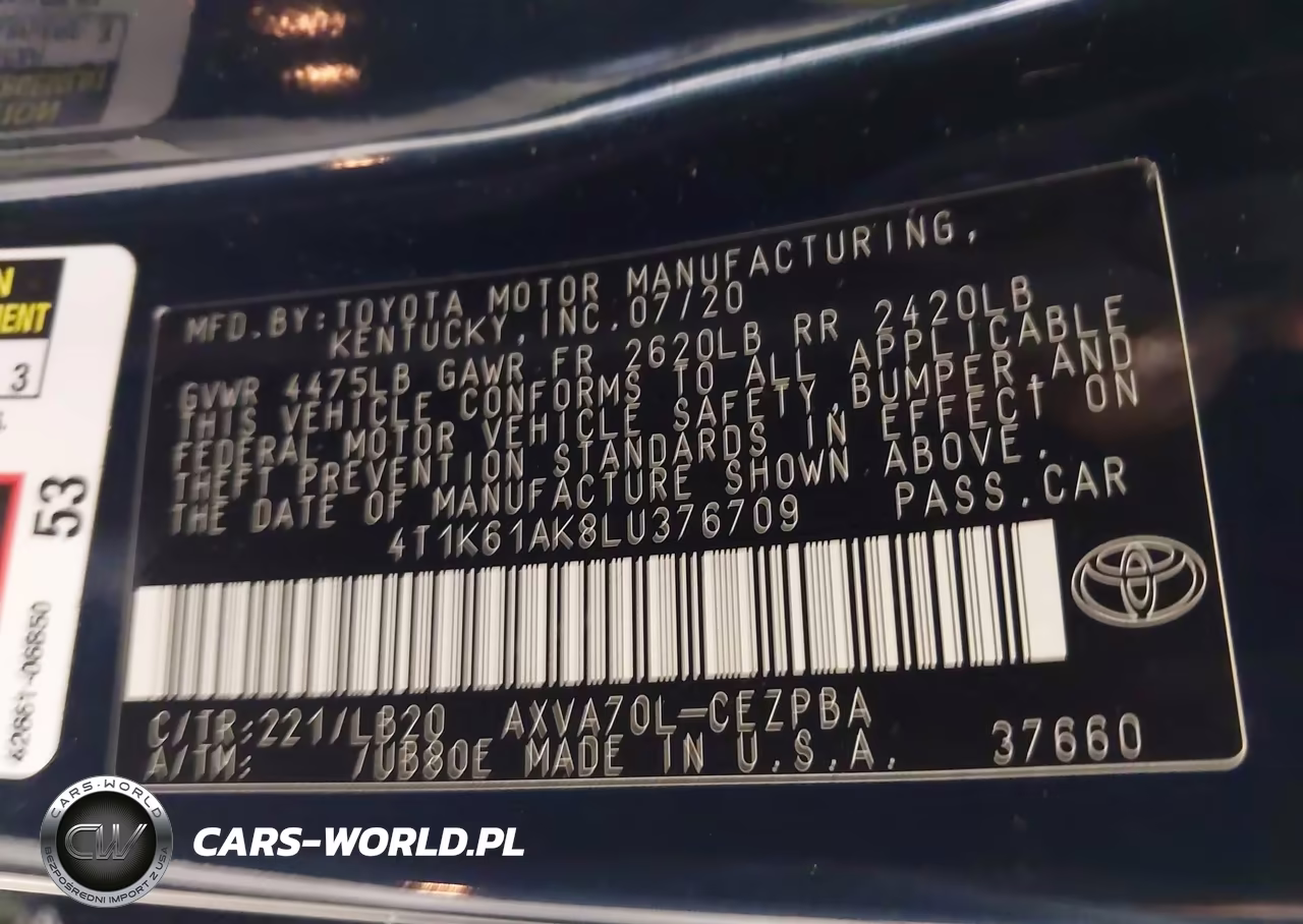 2020 Toyota Camry Xse VIN:4T1K61AK8LU376709 - 9