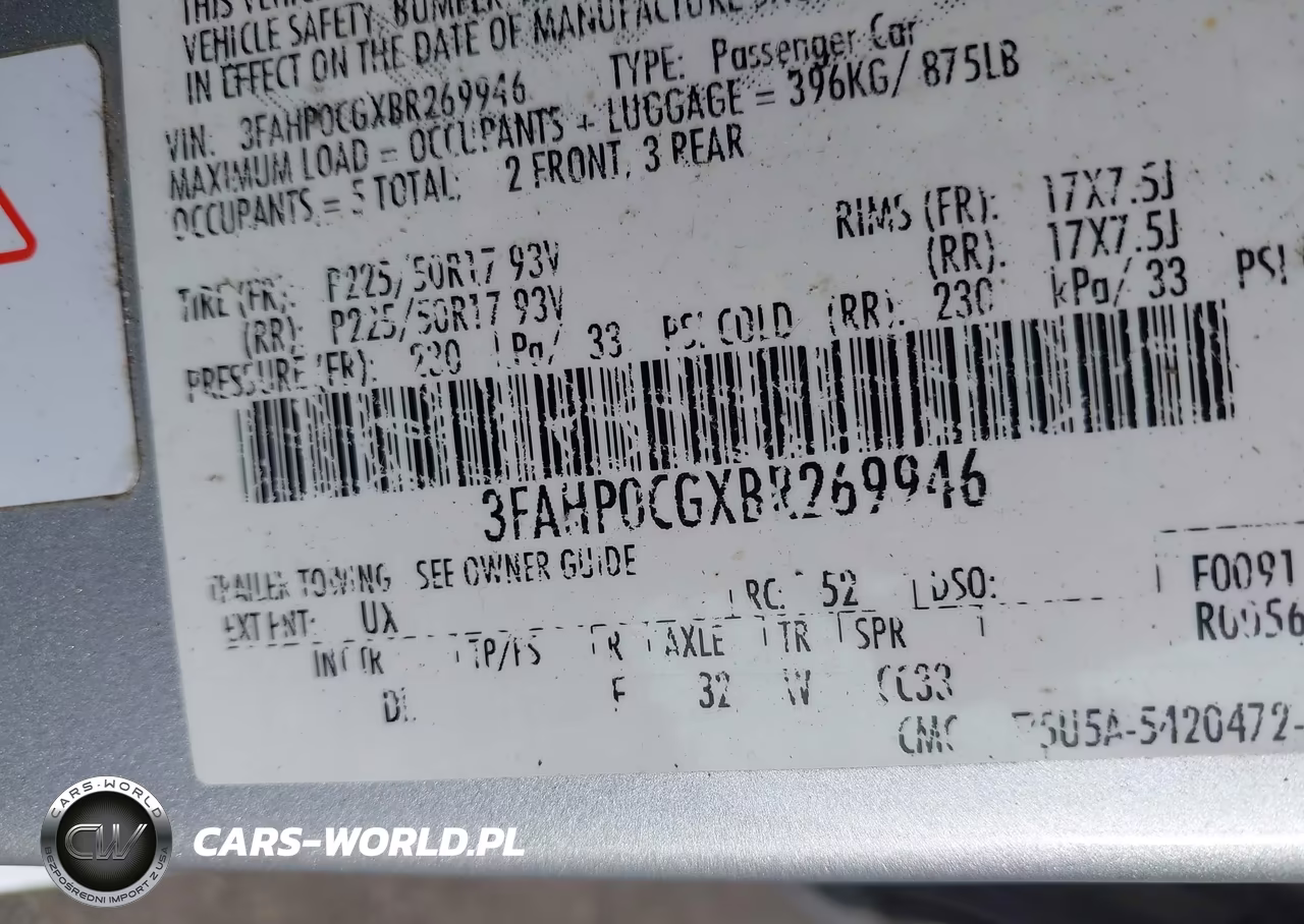 2011 Ford Fusion Sel VIN:3FAHP0CGXBR269946 - 9