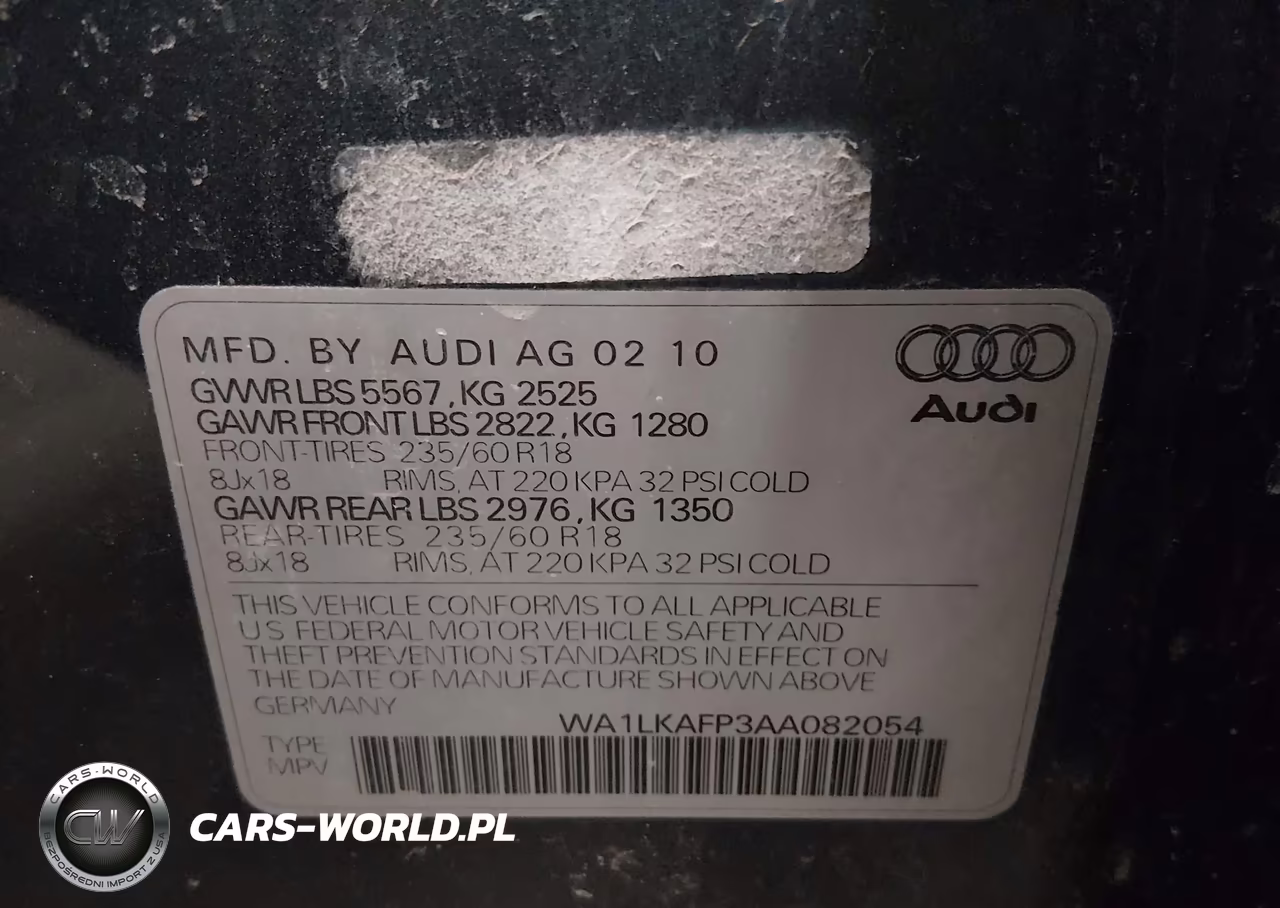 2010 Audi Q5 3.2 Premium VIN:WA1LKAFP3AA082054 - 9