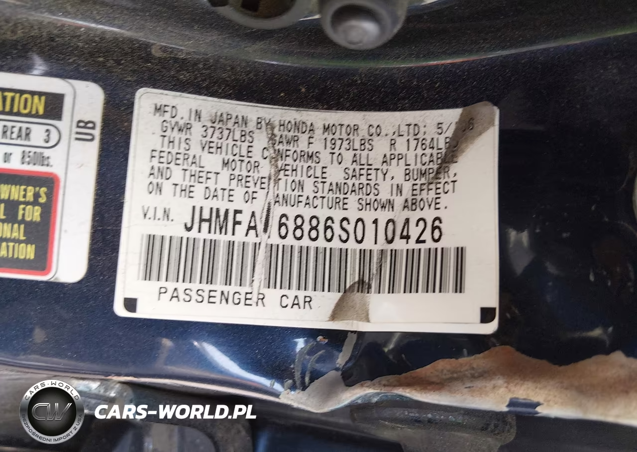2006 Honda Civic Ex VIN:JHMFA16886S010426 - 9