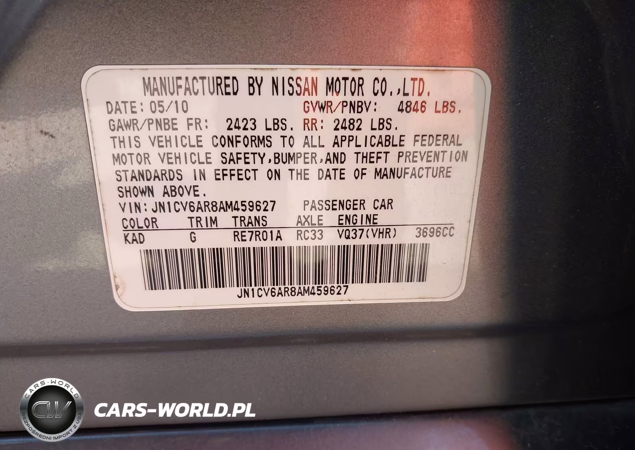 2010 Infiniti G37X VIN:JN1CV6AR8AM459627 - 9
