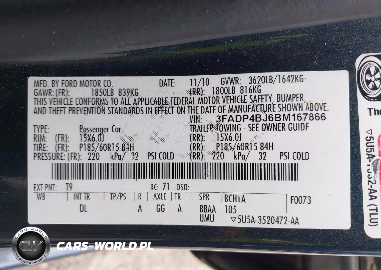 2011 Ford Fiesta Se VIN:3FADP4BJ6BM167866 - 9