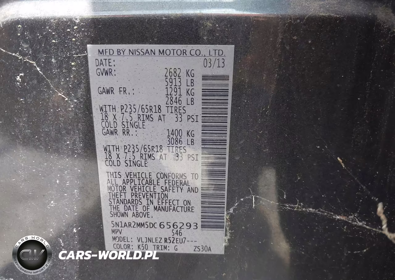 2013 Nissan Pathfinder Sv VIN:5N1AR2MM5DC656293 - 9