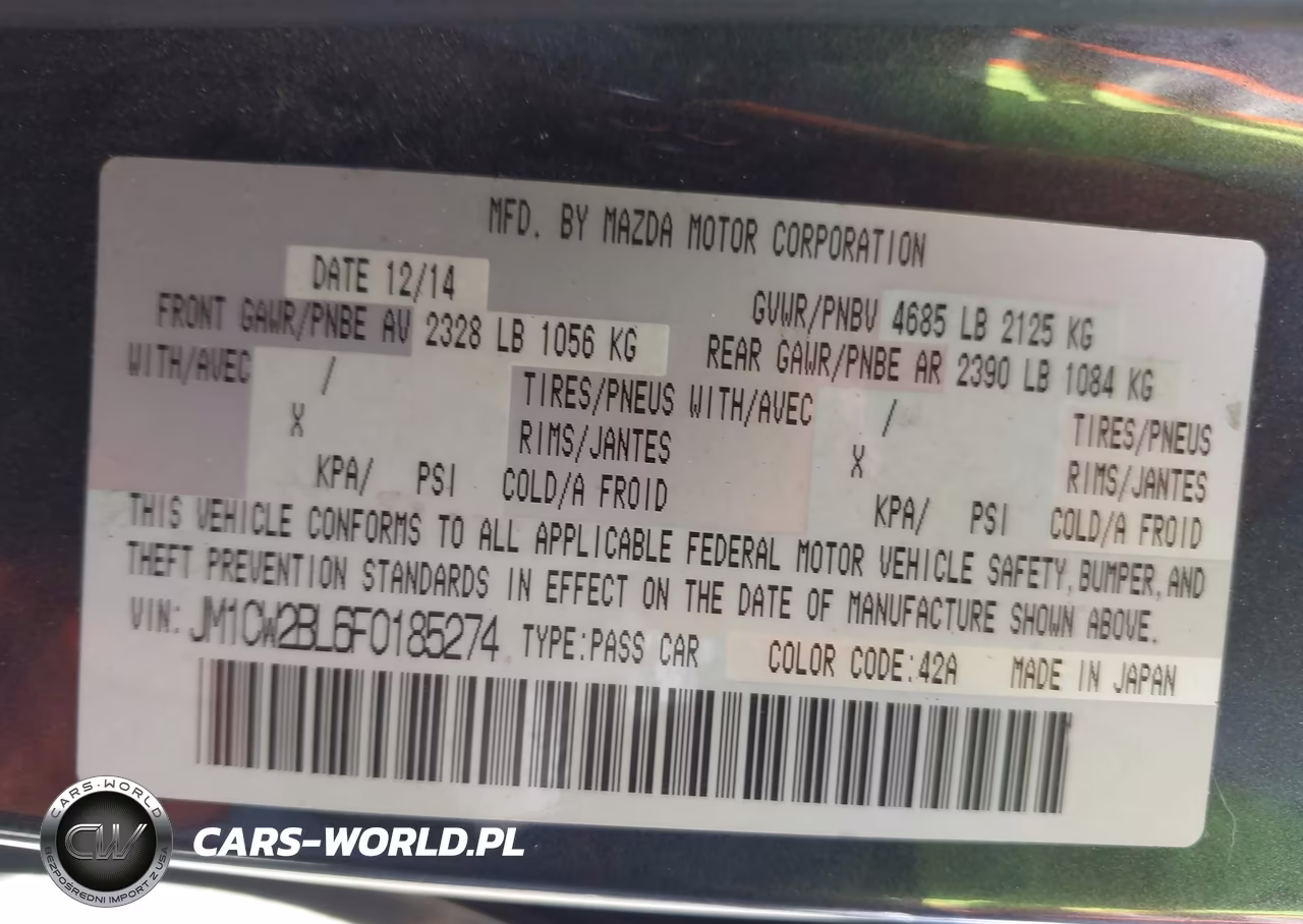 2015 Mazda Mazda5 Sport VIN:JM1CW2BL6F0185274 - 9