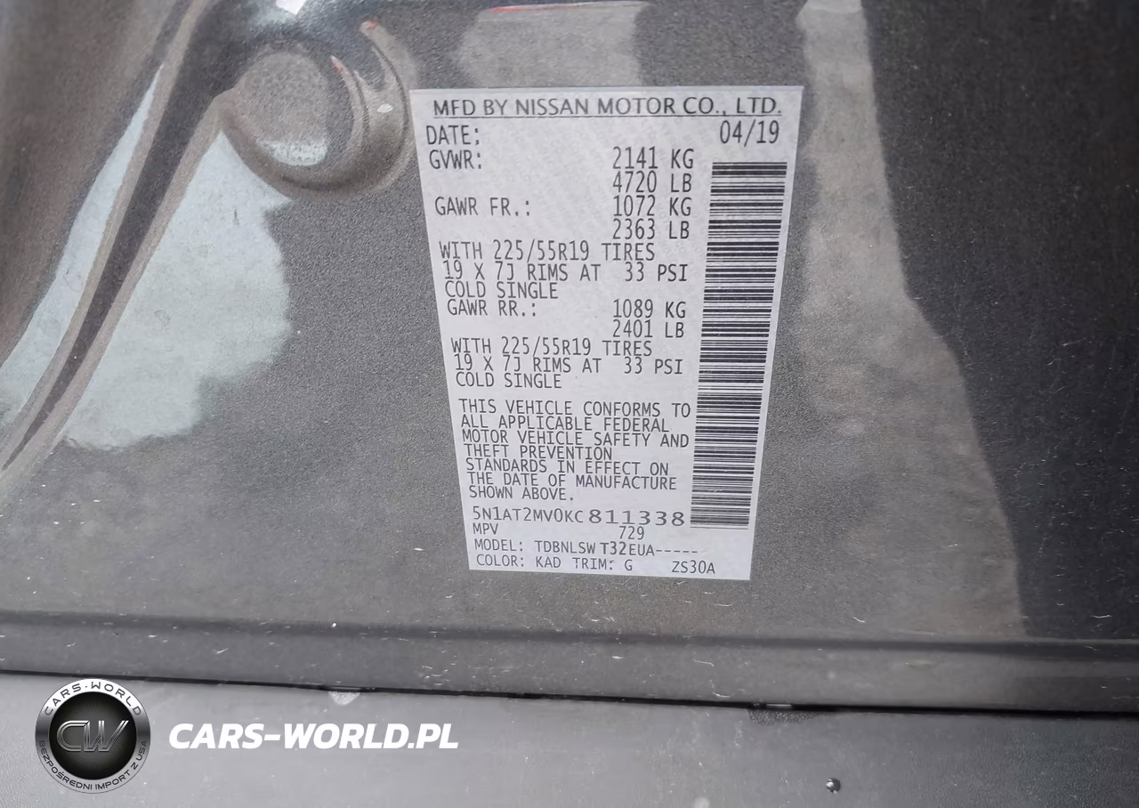 2019 Nissan Rogue Sl VIN:5N1AT2MV0KC811338 - 9