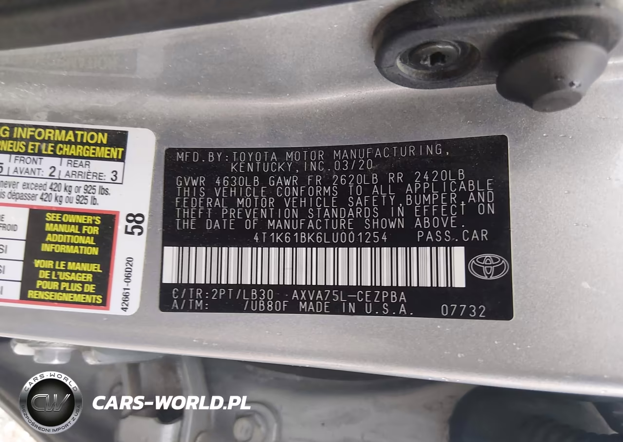 2020 Toyota Camry Xse Awd VIN:4T1K61BK6LU001254 - 9
