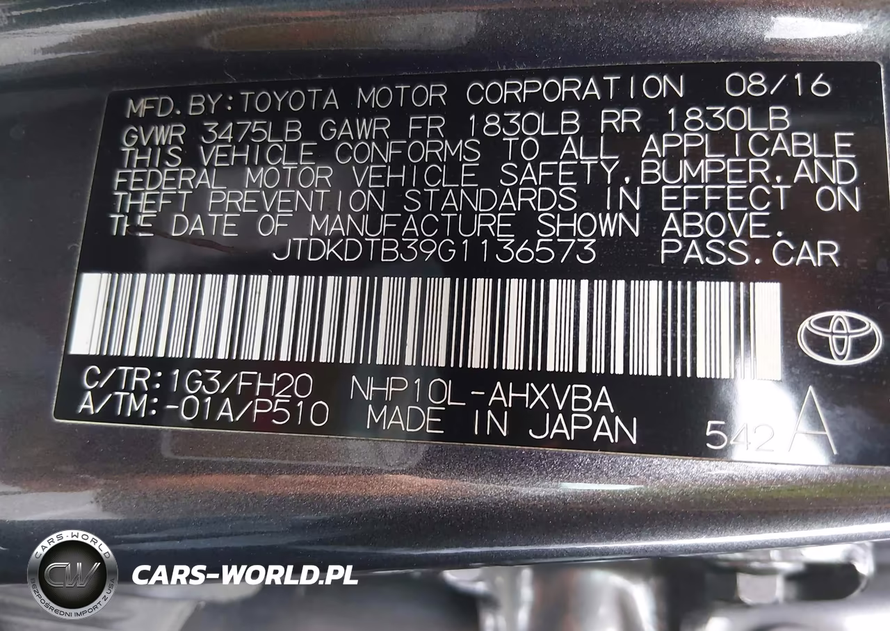 2016 Toyota Prius C One VIN:JTDKDTB39G1136573 - 9