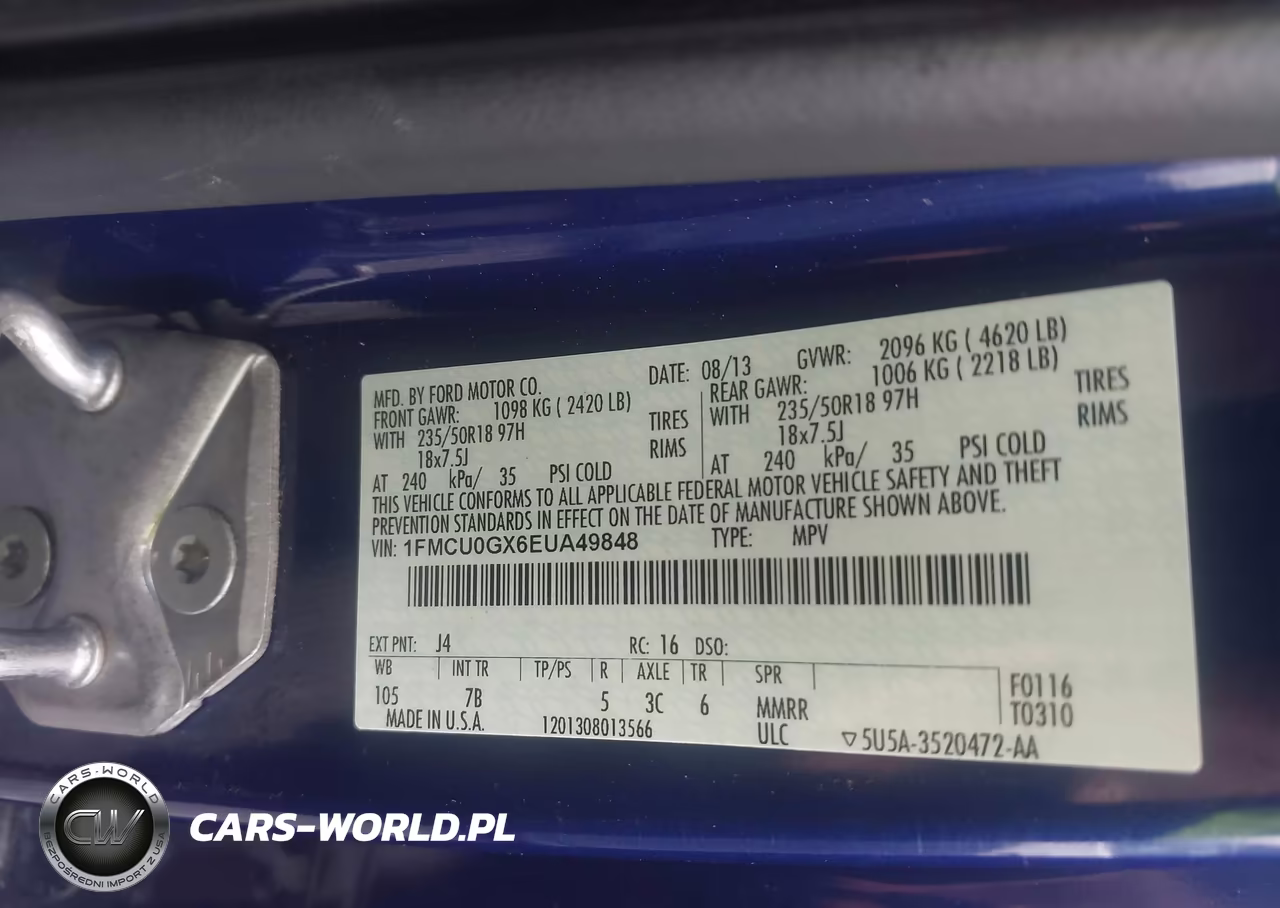 2014 Ford Escape Se VIN:1FMCU0GX6EUA49848 - 9