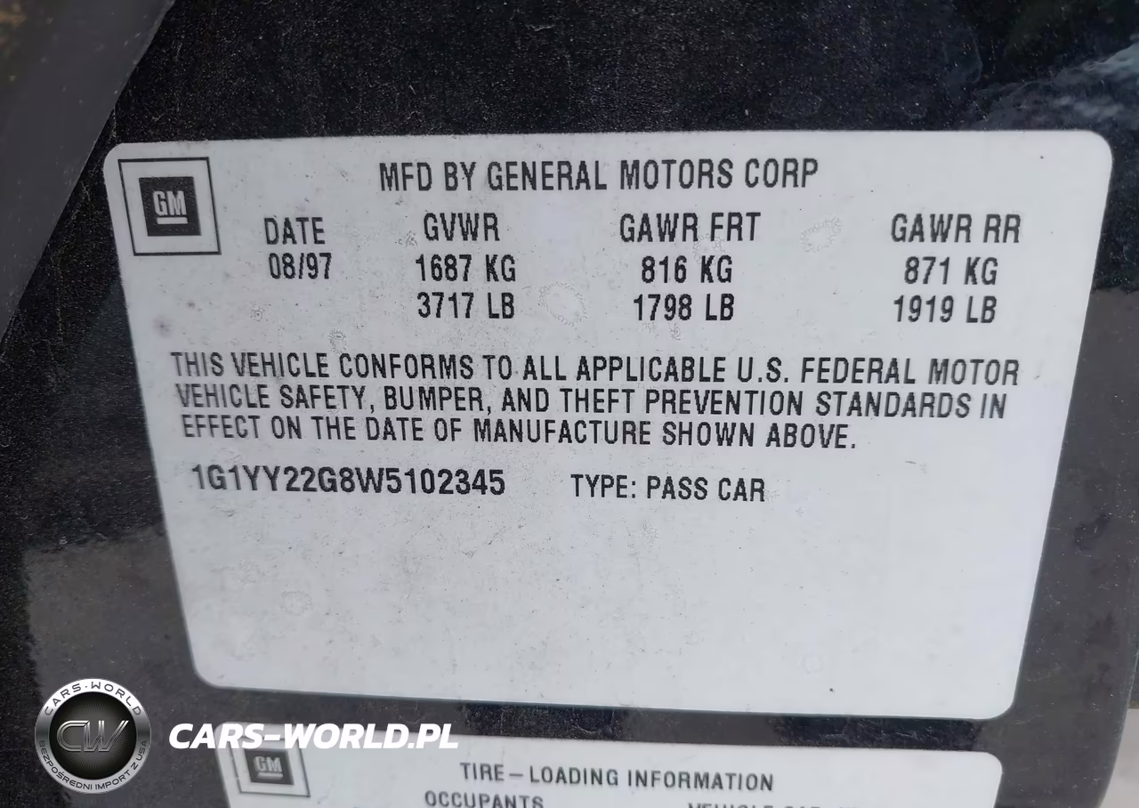 1998 Chevrolet Corvette VIN:1G1YY22G8W5102345 - 9