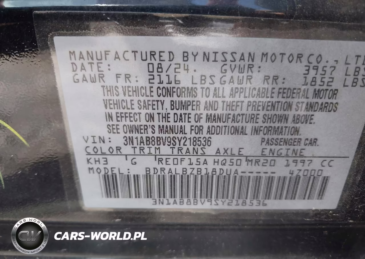 2025 Nissan Sentra S VIN:3N1AB8BV9SY218536 - 9