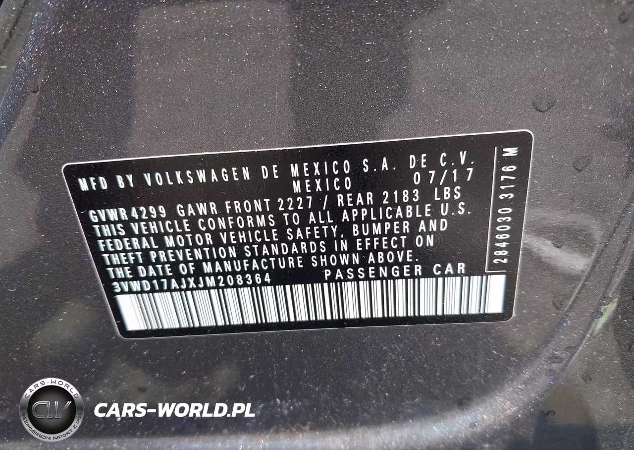 2018 Volkswagen Jetta 1.8T Se Sport VIN:3VWD17AJXJM208364 - 9