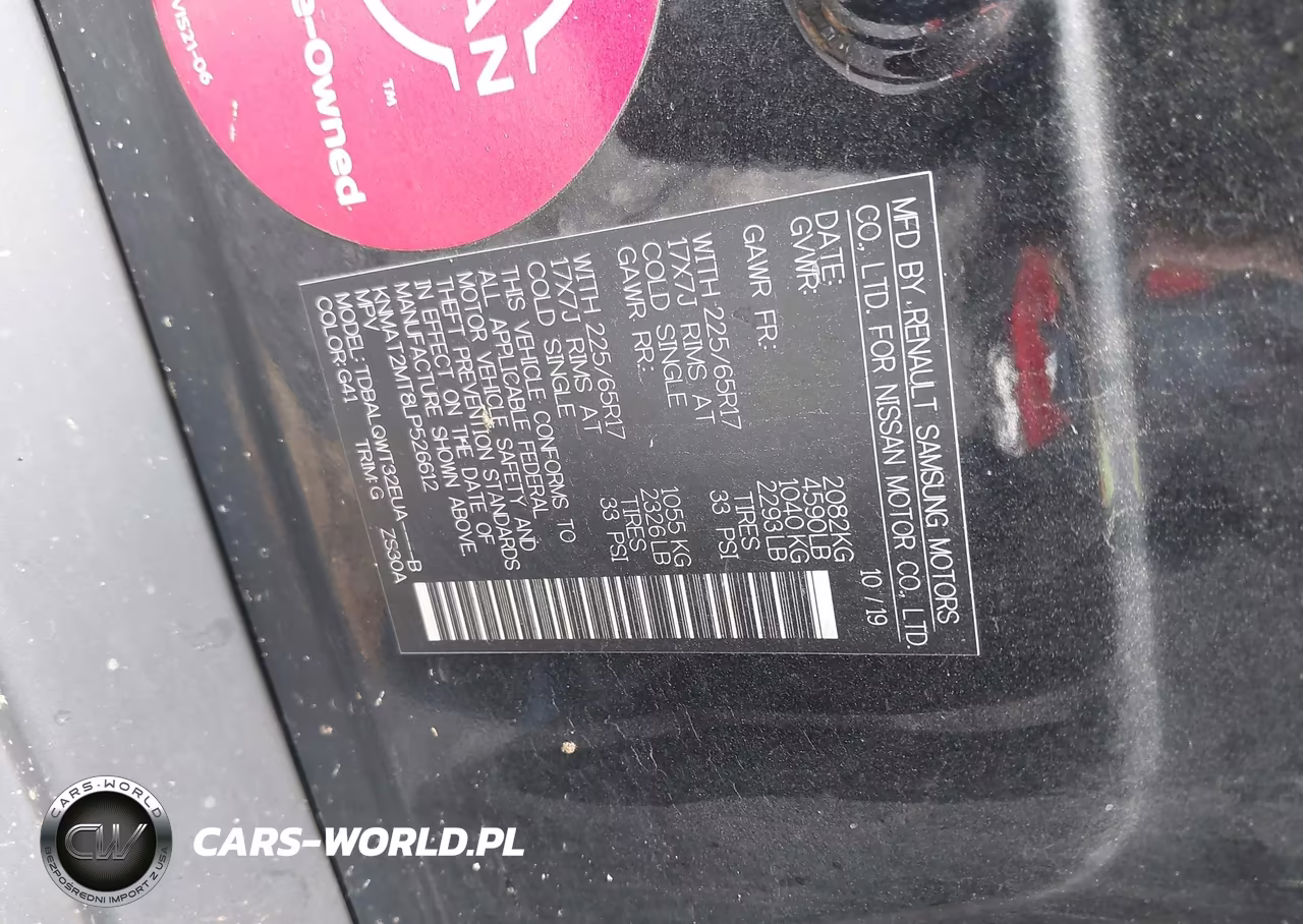 2020 Nissan Rogue Sv Fwd VIN:KNMAT2MT8LP526612 - 9