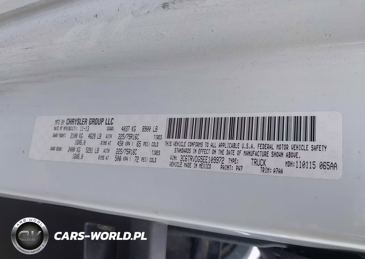 2014 Ram Promaster 2500 High Roof VIN:3C6TRVDG5EE109972 - 9