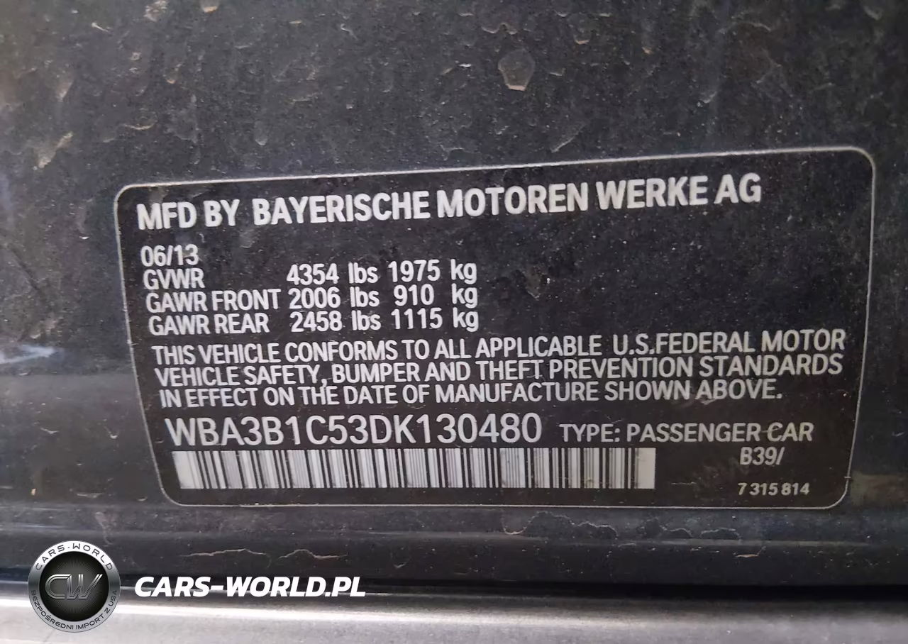 2013 BMW 320I VIN:WBA3B1C53DK130480 - 9