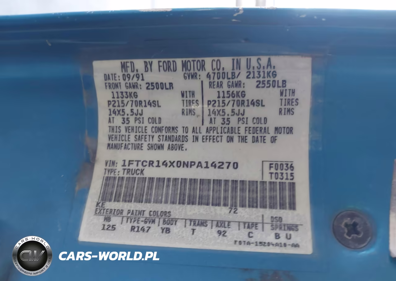 1992 Ford Ranger Super Cab VIN:1FTCR14X0NPA14270 - 9