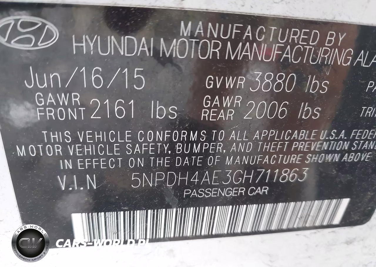 2016 Hyundai Elantra Se VIN:5NPDH4AE3GH711863 - 9