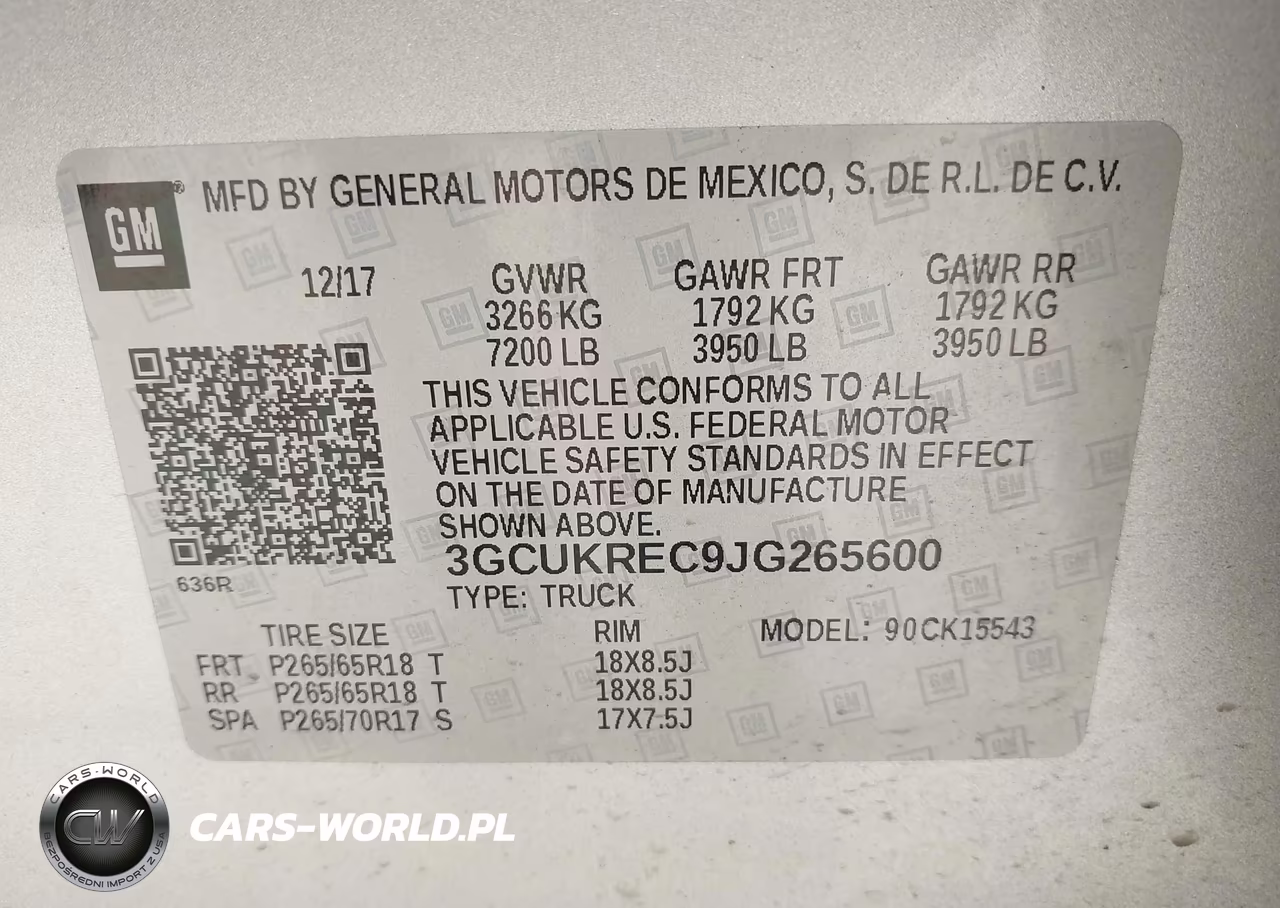 2018 Chevrolet Silverado 1500 2Lt VIN:3GCUKREC9JG265600 - 9