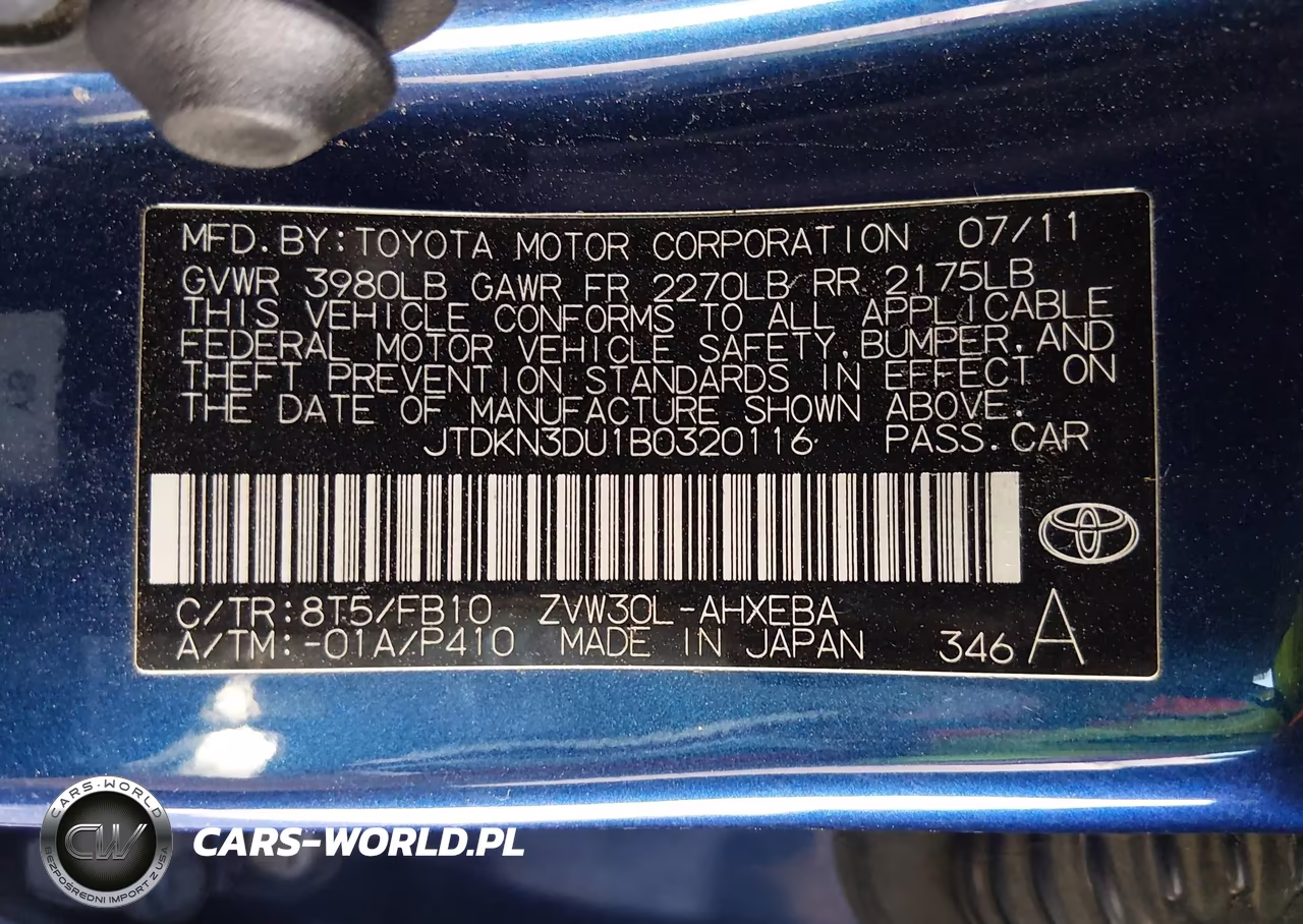 2011 Toyota Prius Three VIN:JTDKN3DU1B0320116 - 9