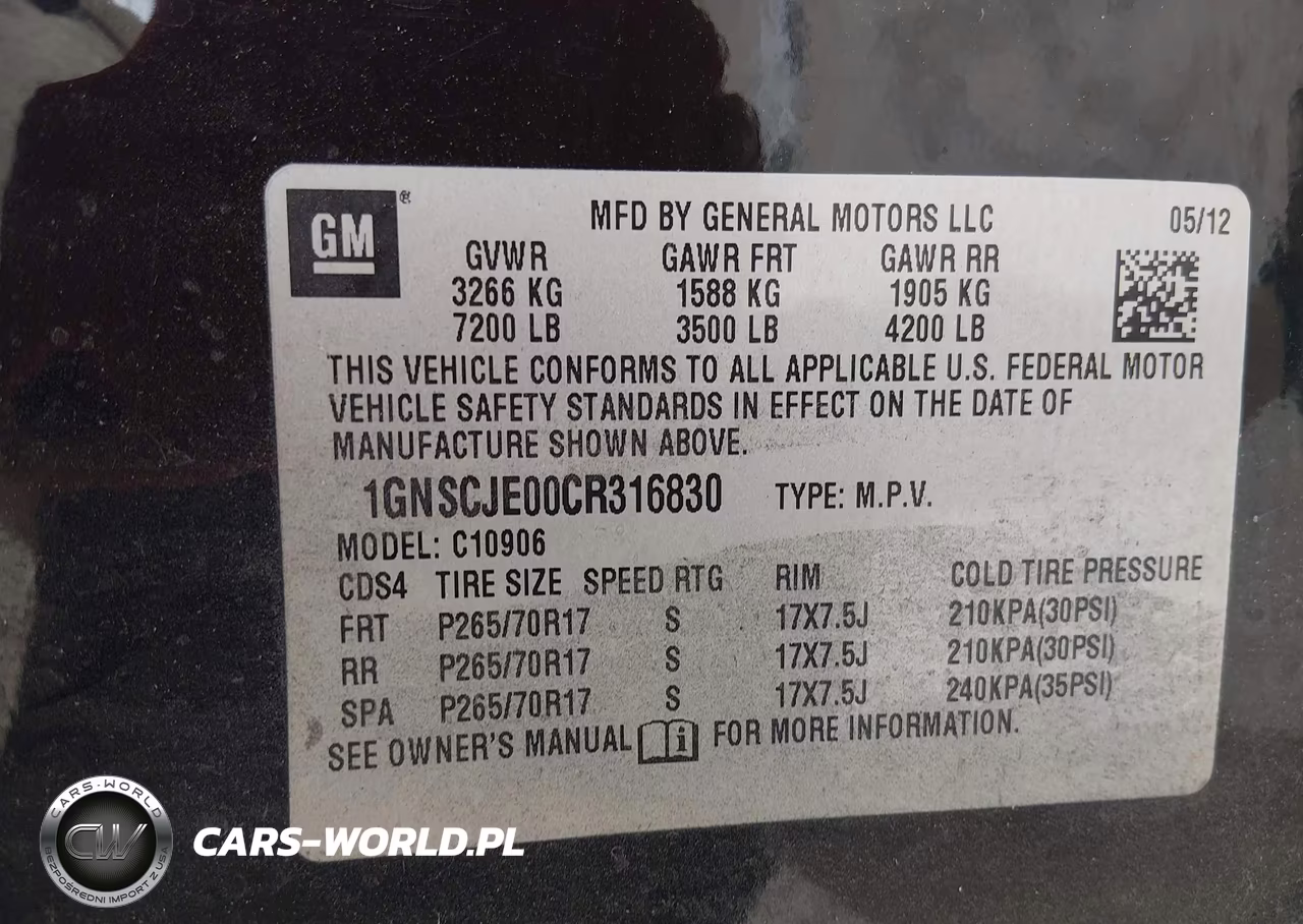 2012 Chevrolet Suburban 1500 Lt VIN:1GNSCJE00CR316830 - 9