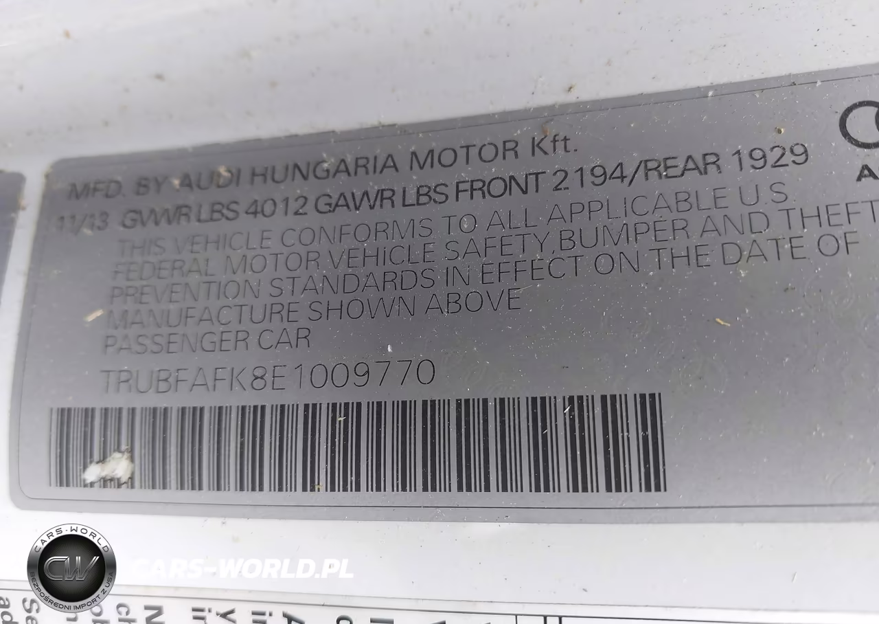 2014 Audi Tt 2.0T VIN:TRUBFAFK8E1009770 - 9