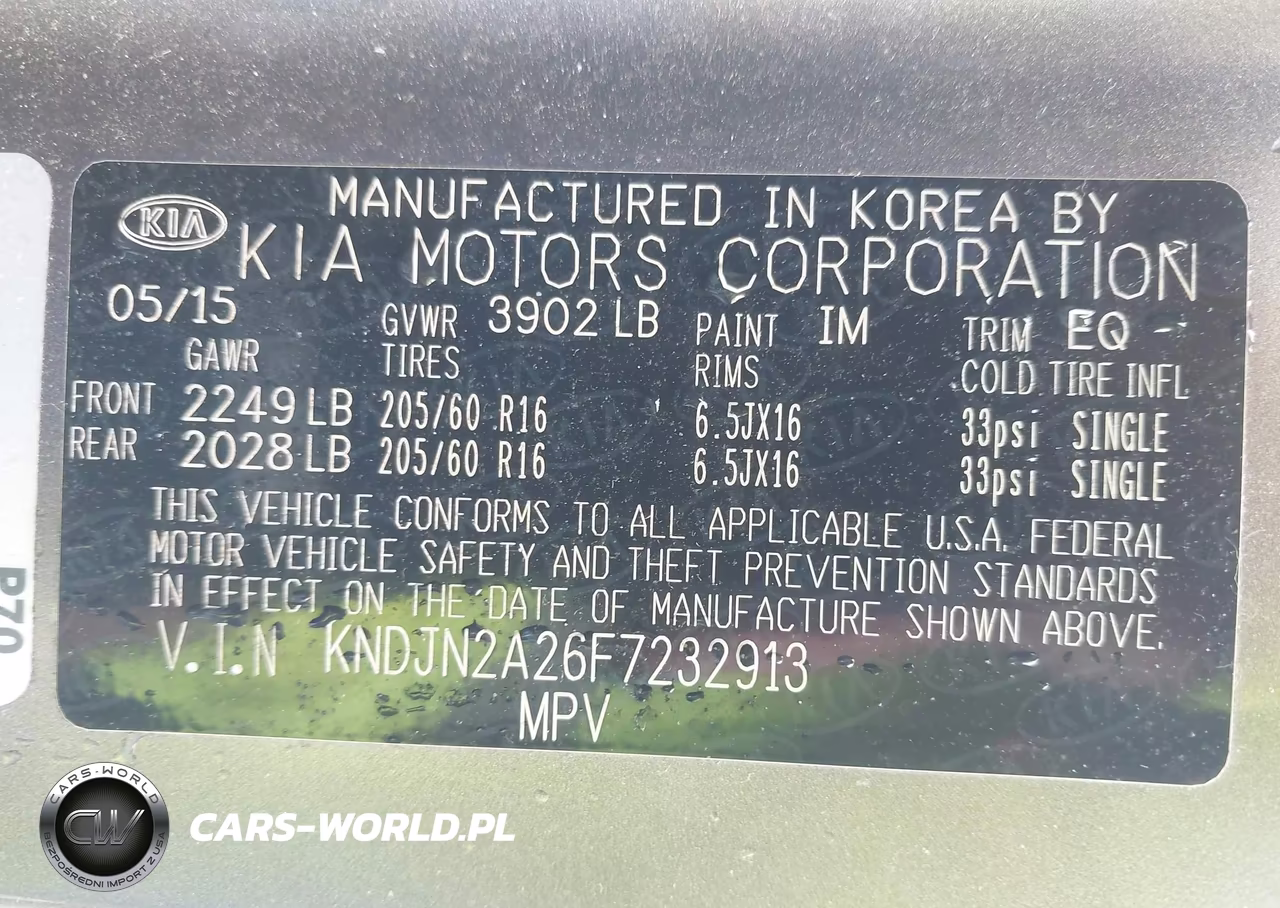 2015 Kia Soul VIN:KNDJN2A26F7232913 - 9