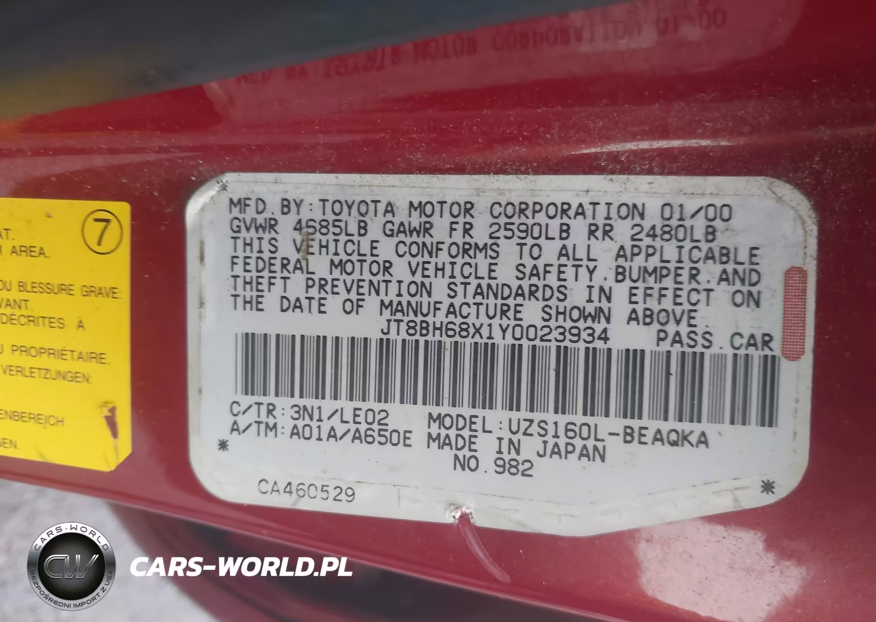2000 Lexus Gs 400 VIN:JT8BH68X1Y0023934 - 9