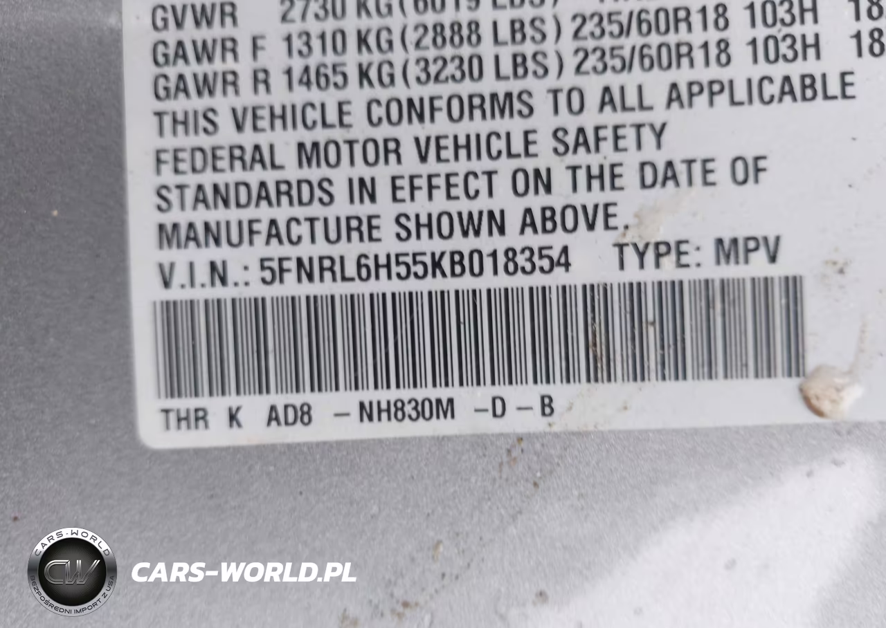 2019 Honda Odyssey Ex VIN:5FNRL6H55KB018354 - 9