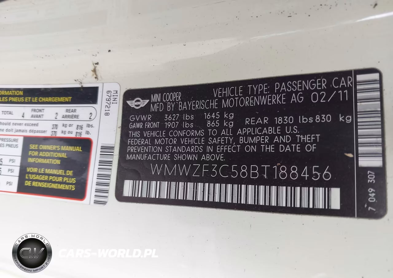 2011 Mini Cooper Clubman VIN:WMWZF3C58BT188456 - 9