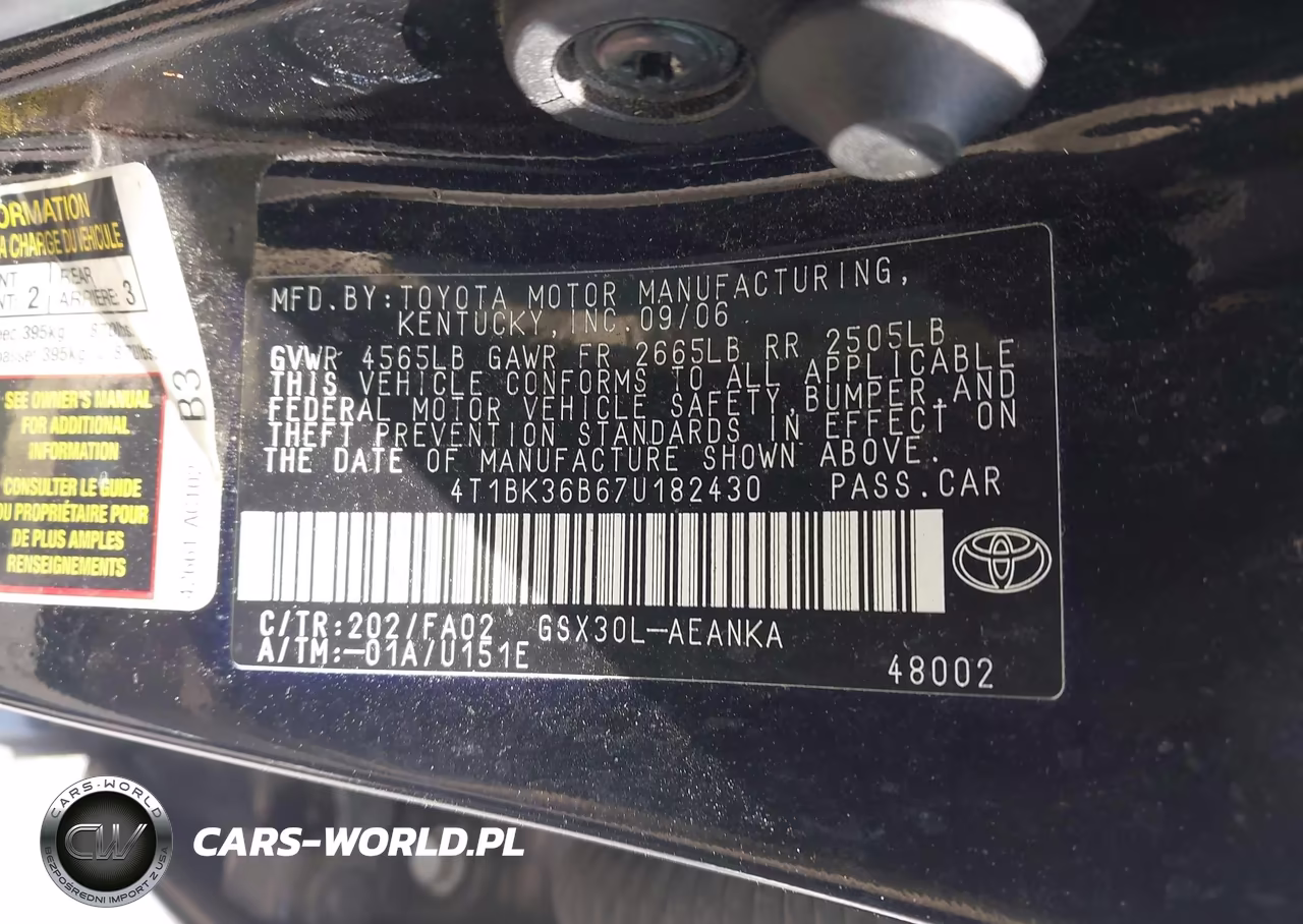 2007 Toyota Avalon Xl VIN:4T1BK36B67U182430 - 9