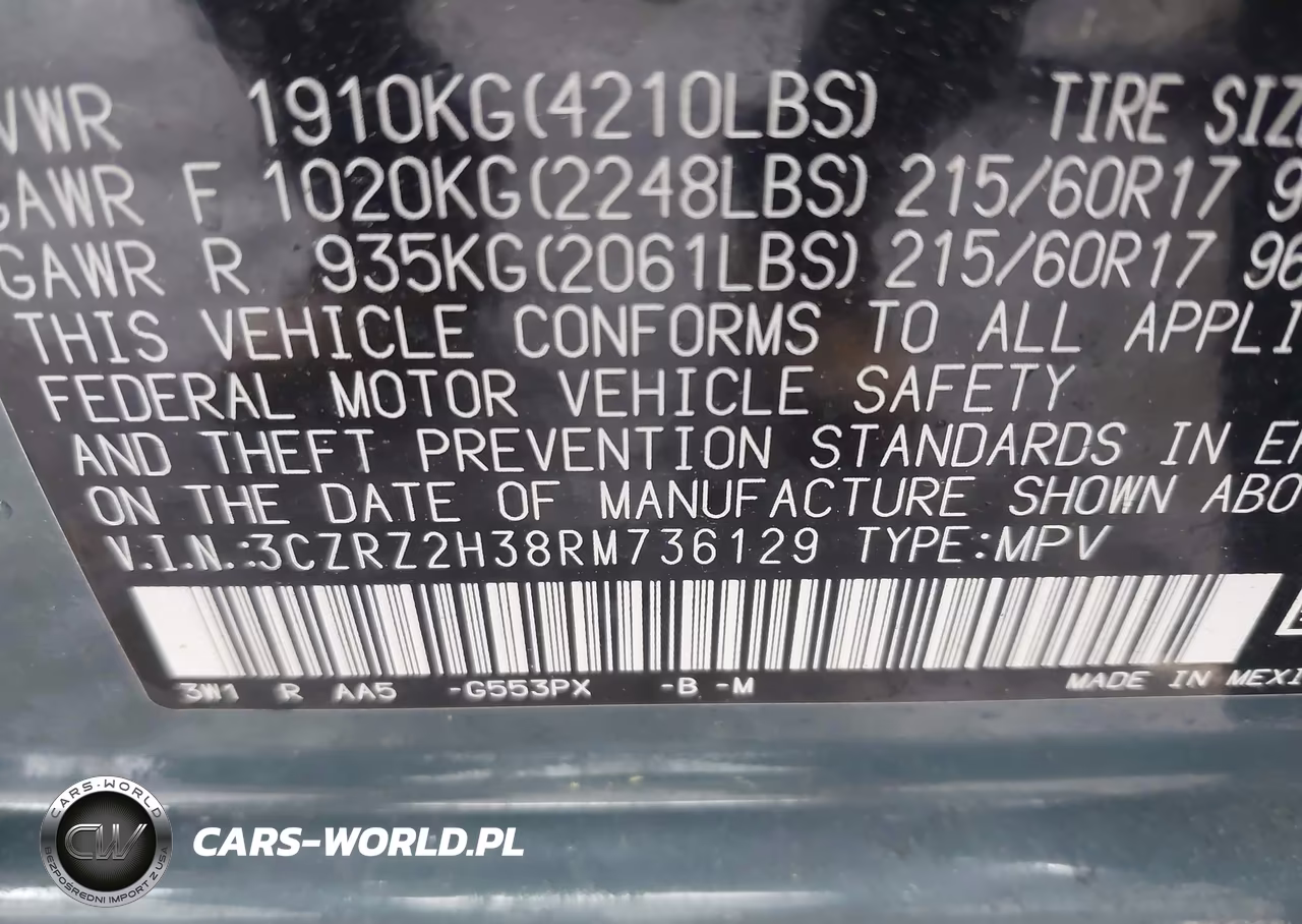 2024 Honda Hr-V Awd Lx VIN:3CZRZ2H38RM736129 - 9