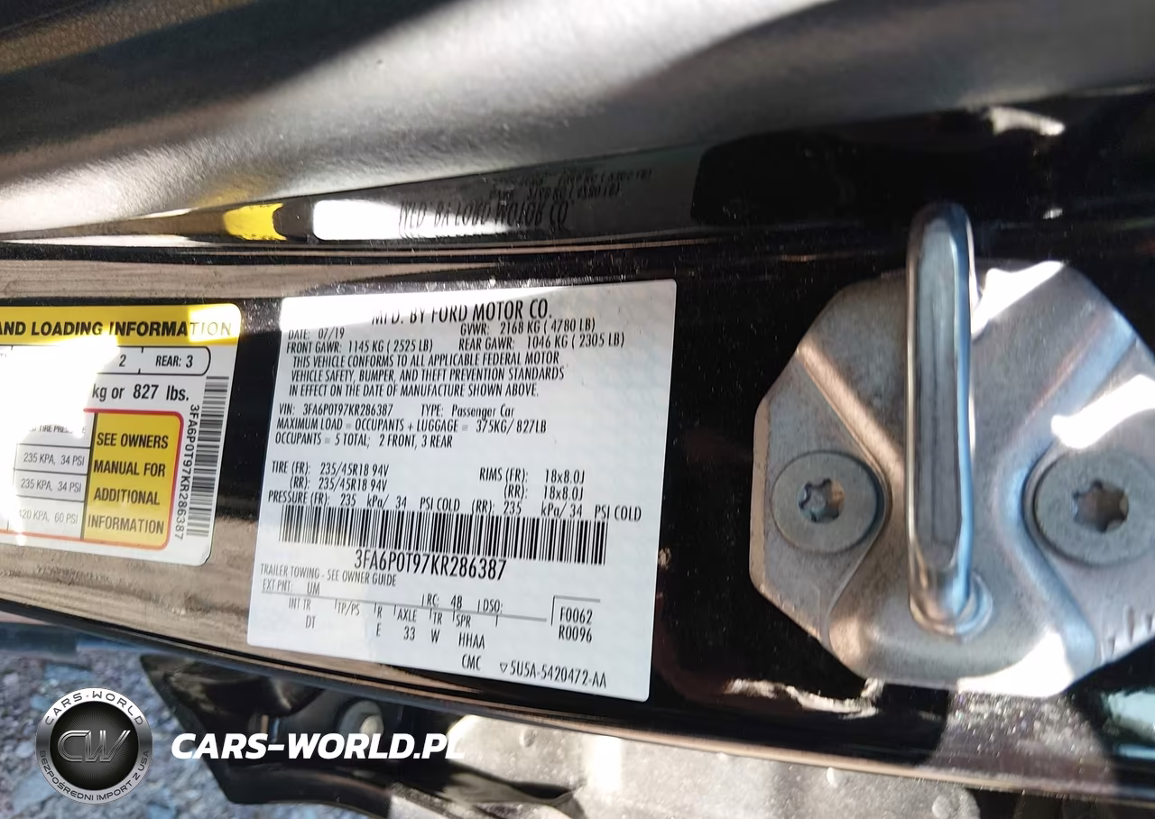 2019 Ford Fusion Se VIN:3FA6P0T97KR286387 - 9
