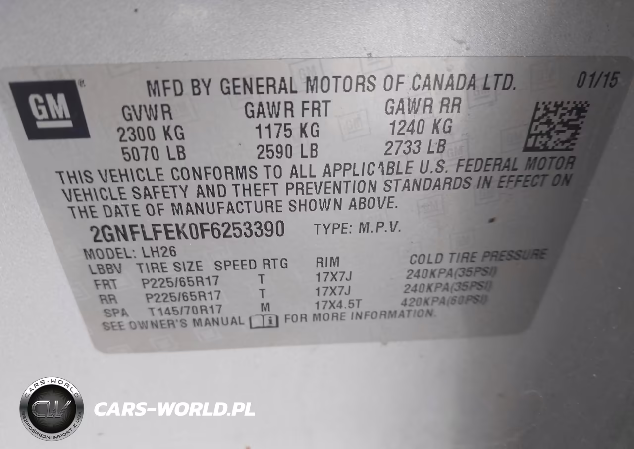 2015 Chevrolet Equinox 1Lt VIN:2GNFLFEK0F6253390 - 9