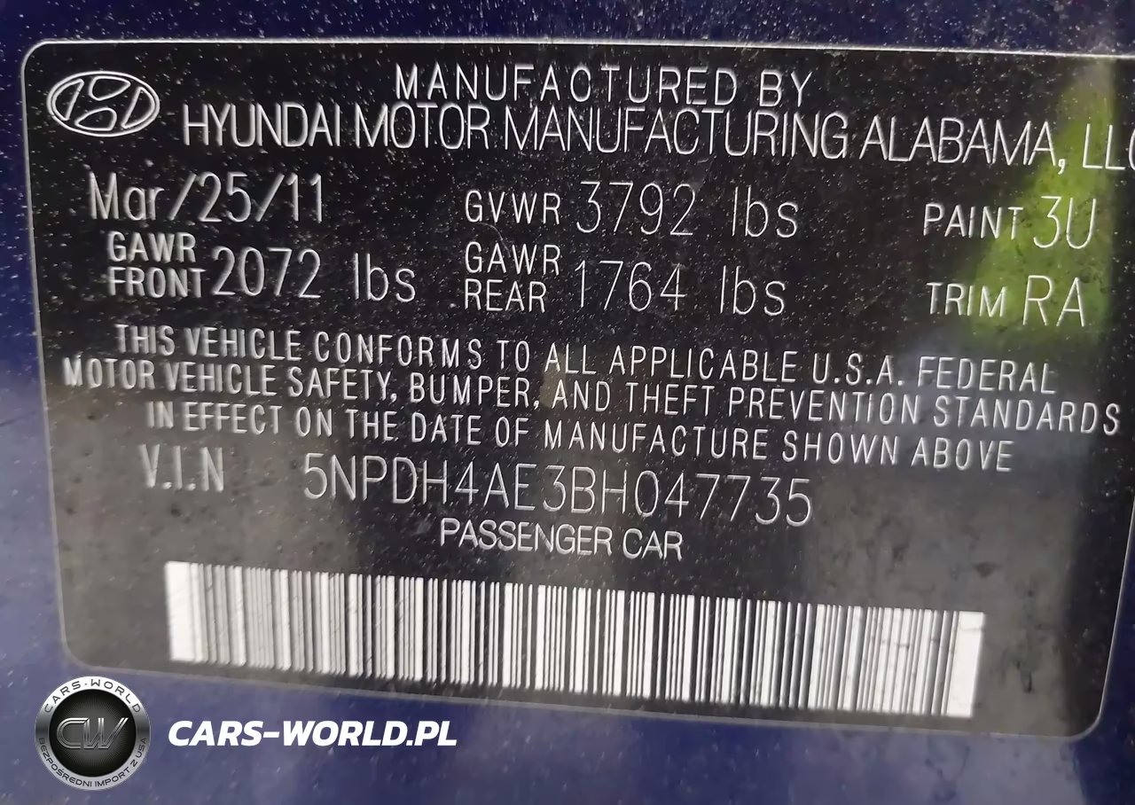 2011 Hyundai Elantra Gls VIN:5NPDH4AE3BH047735 - 9