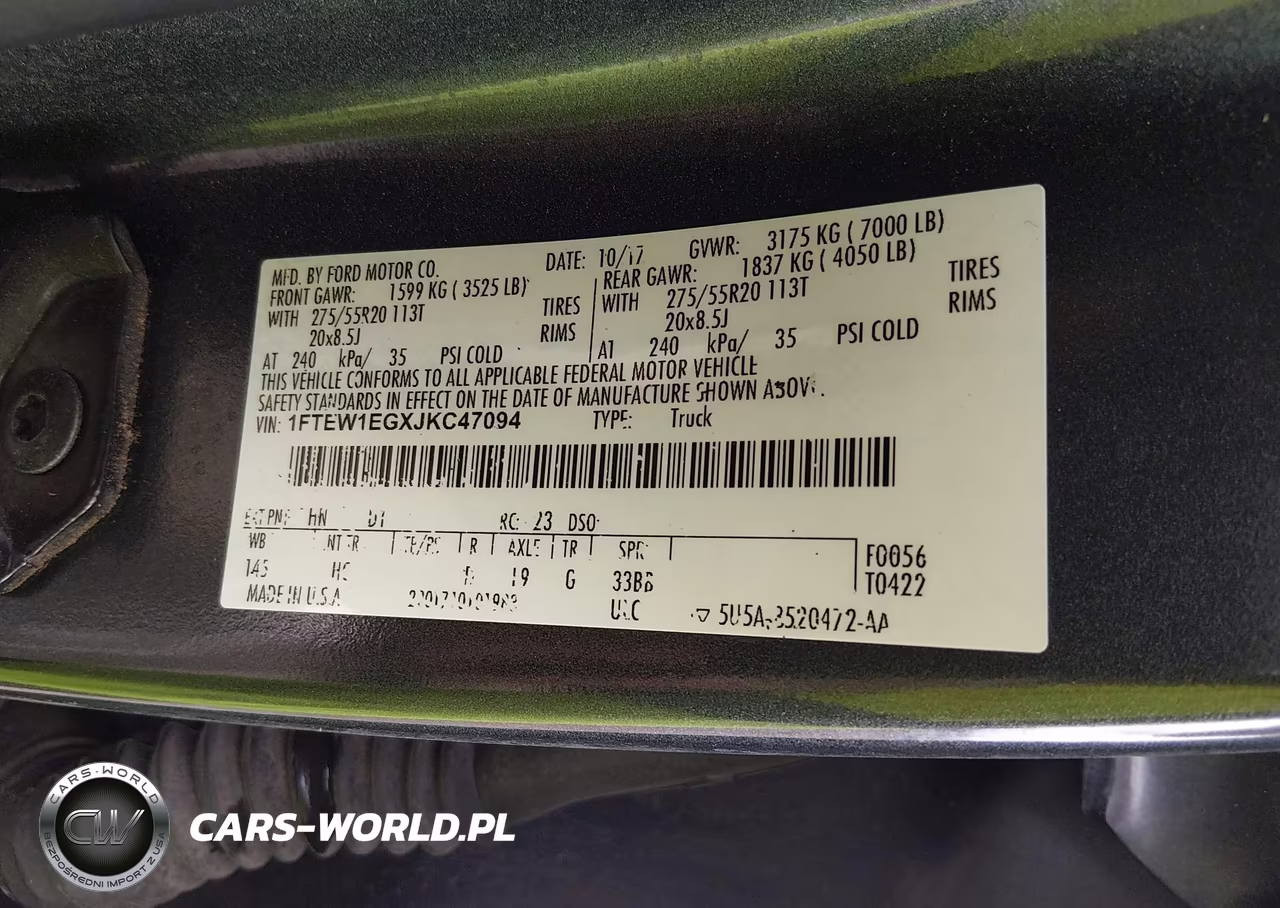 2018 Ford F-150 Lariat VIN:1FTEW1EGXJKC47094 - 9