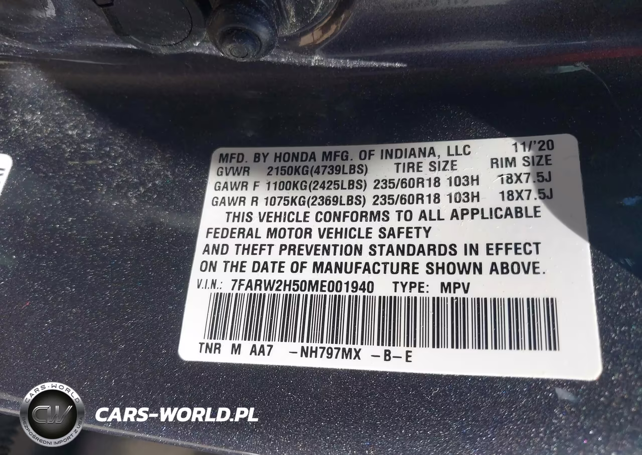 2021 Honda Cr-V Awd Ex VIN:7FARW2H50ME001940 - 9