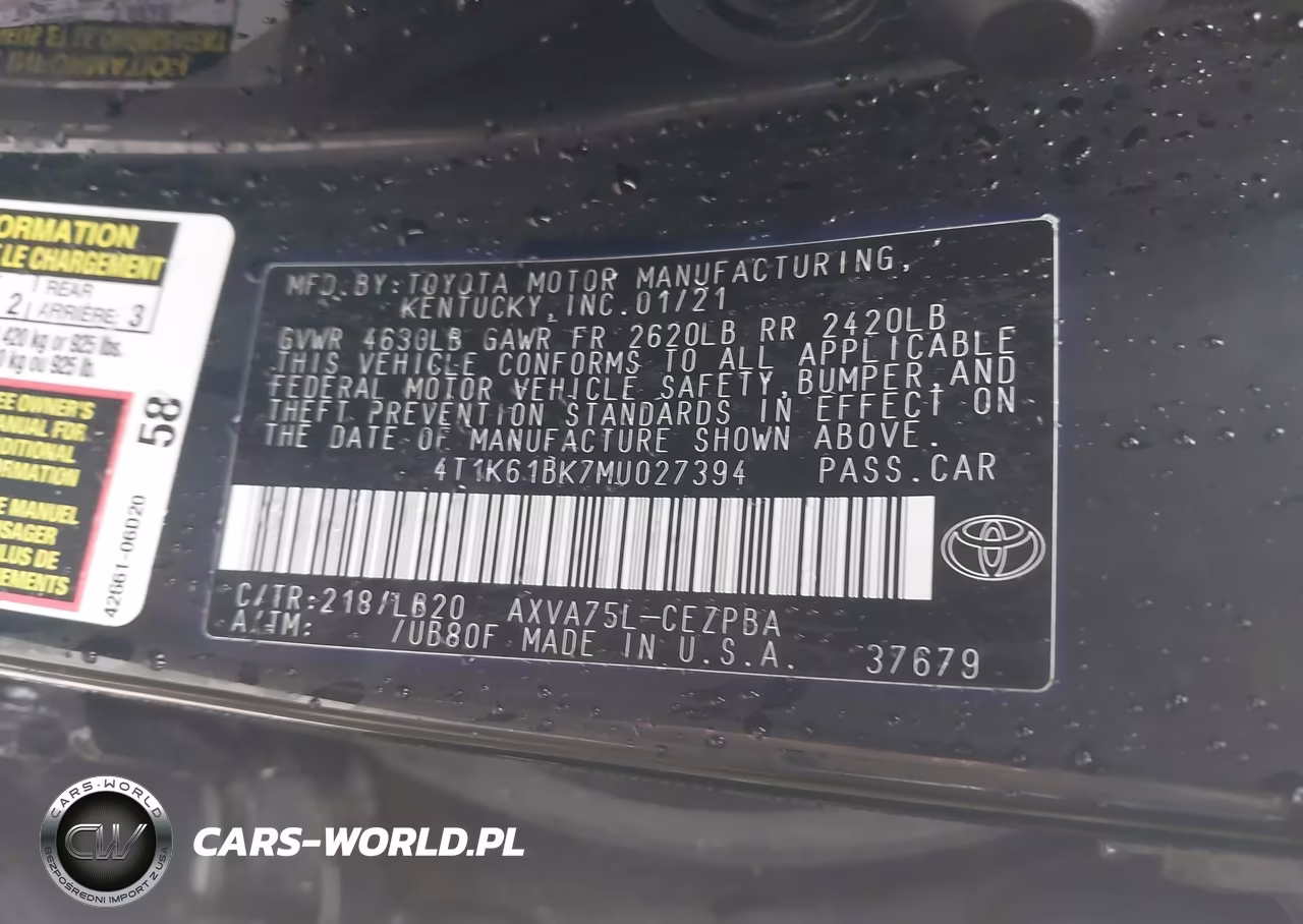 2021 Toyota Camry Xse Awd VIN:4T1K61BK7MU027394 - 9