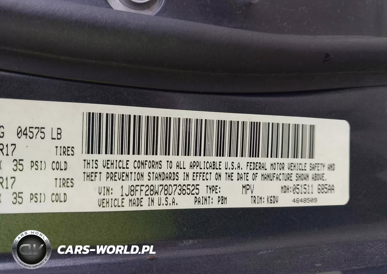 2008 Jeep Patriot Sport VIN:1J8FF28W78D736525 - 9