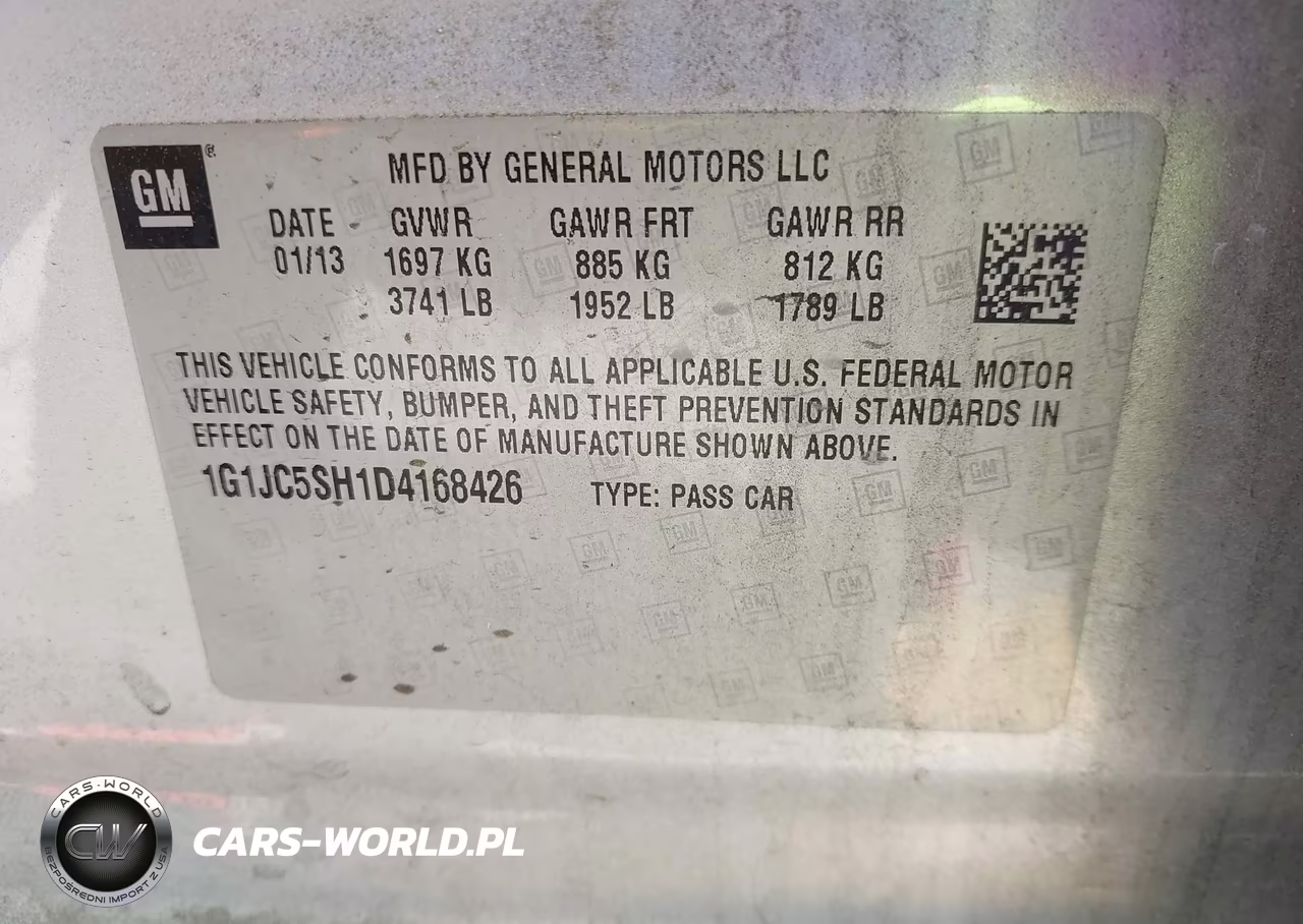 2013 Chevrolet Sonic Lt Auto VIN:1G1JC5SH1D4168426 - 9
