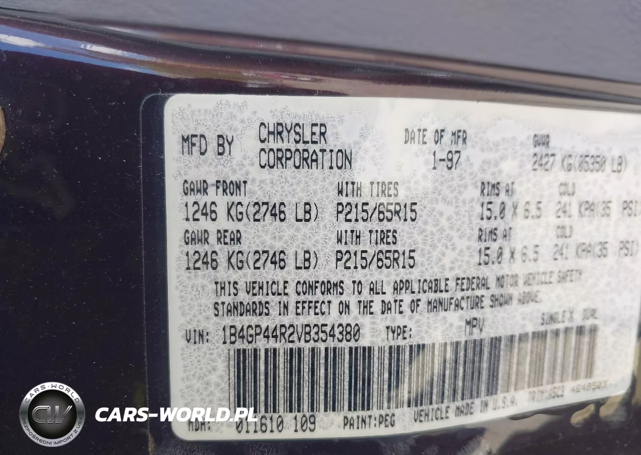 1997 Dodge Grand Caravan Se VIN:1B4GP44R2VB354380 - 9