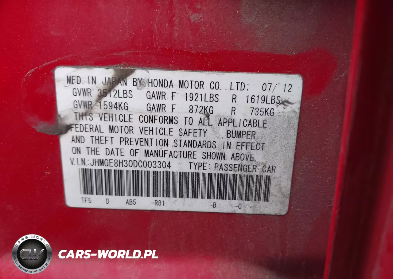 2013 Honda Fit VIN:JHMGE8H30DC003304 - 9