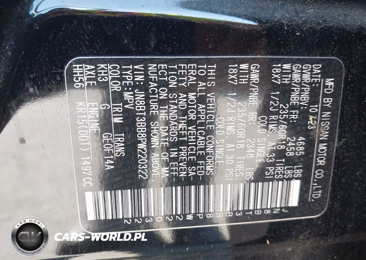 2023 Nissan Rogue Sv Intelligent Awd VIN:JN8BT3BB8PW220322 - 9