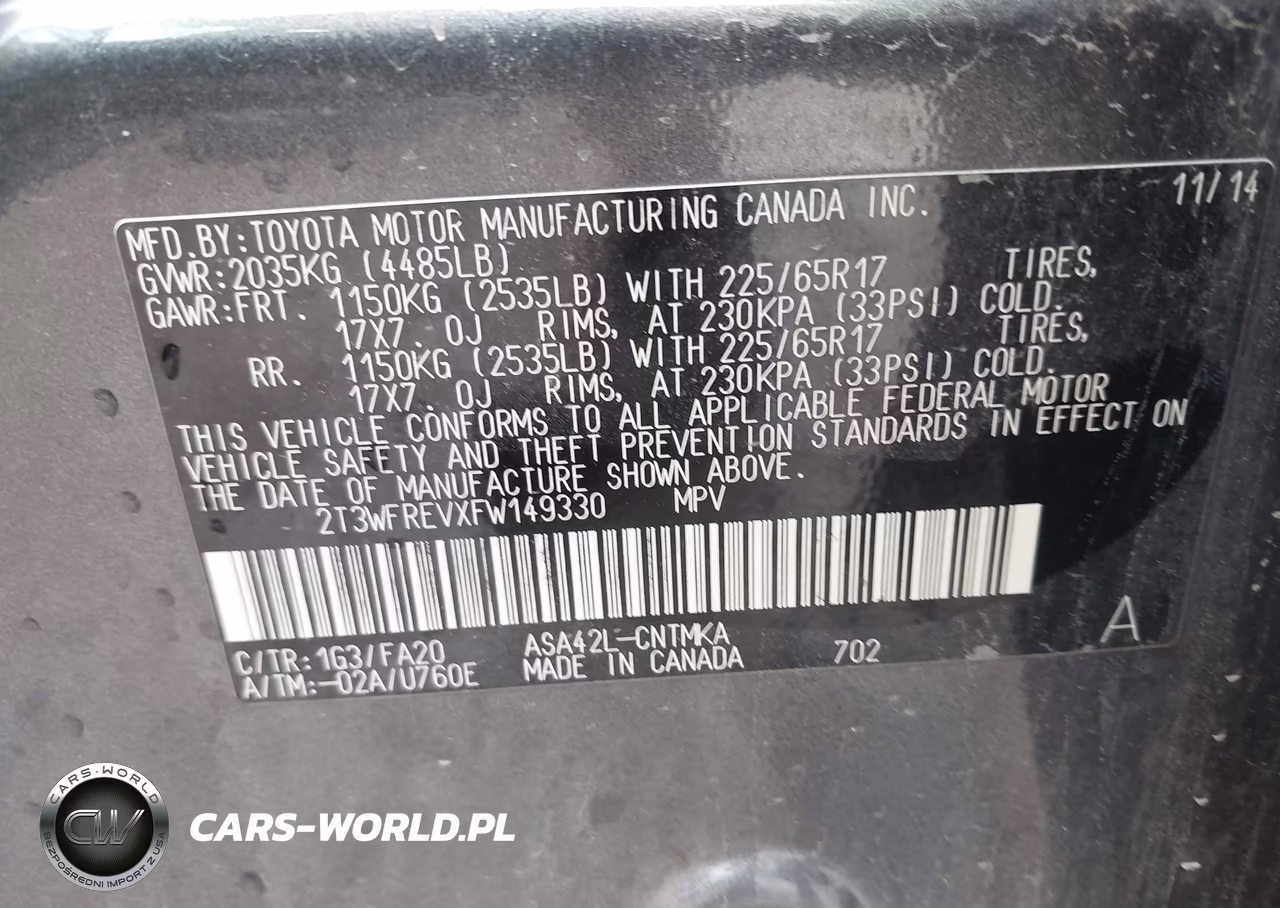 2015 Toyota Rav4 Xle VIN:2T3WFREVXFW149330 - 9