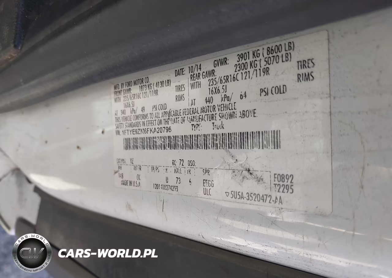 2015 Ford Transit-150 VIN:1FTYE9ZM6FKA20796 - 9