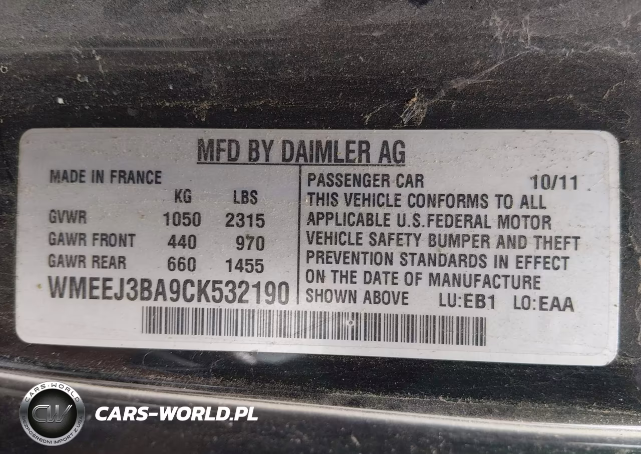 2012 Smart Fortwo Passion VIN:WMEEJ3BA9CK532190 - 9