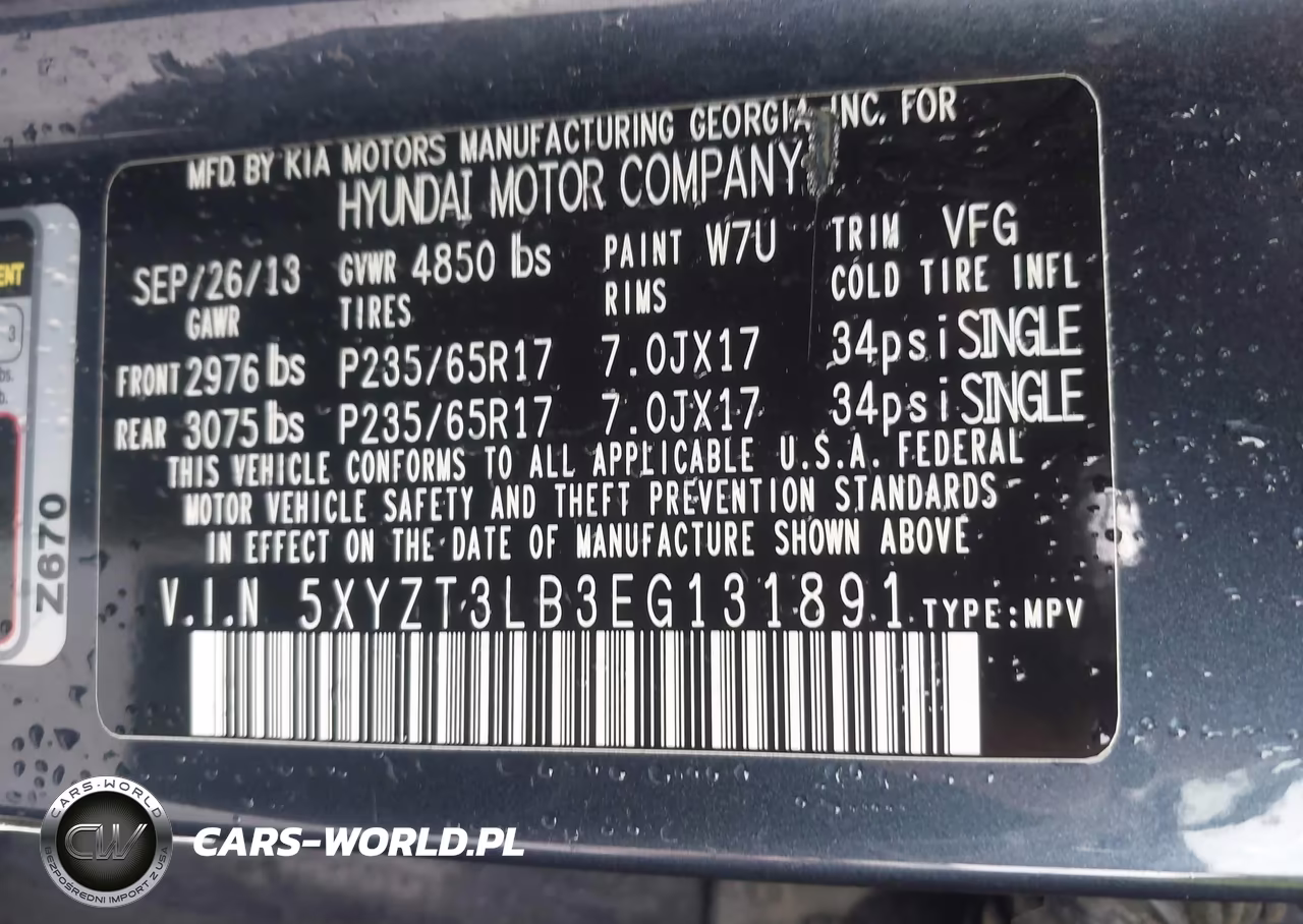 2014 Hyundai Santa Fe Sport 2.4L VIN:5XYZT3LB3EG131891 - 9