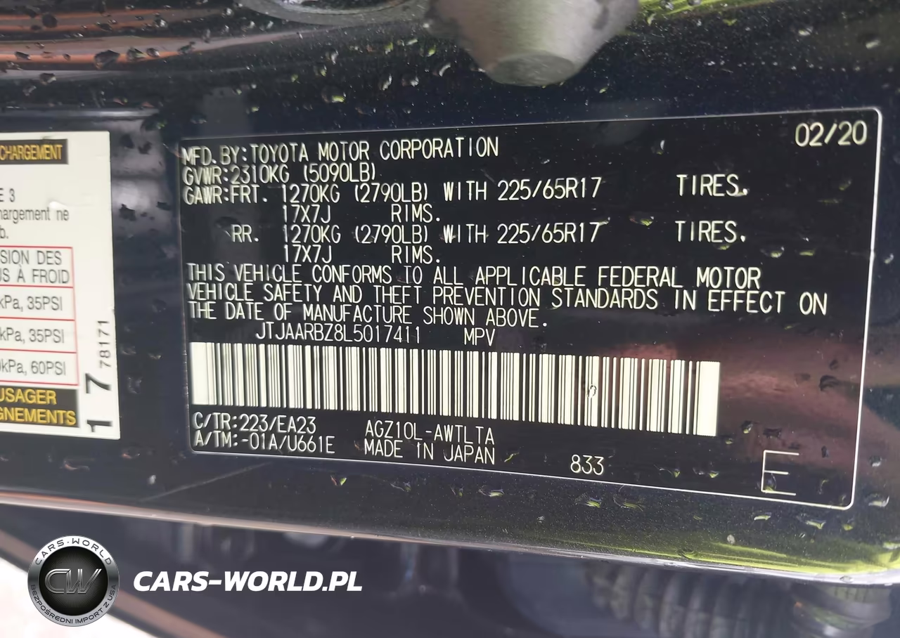 2020 Lexus Nx 300 VIN:JTJAARBZ8L5017411 - 9