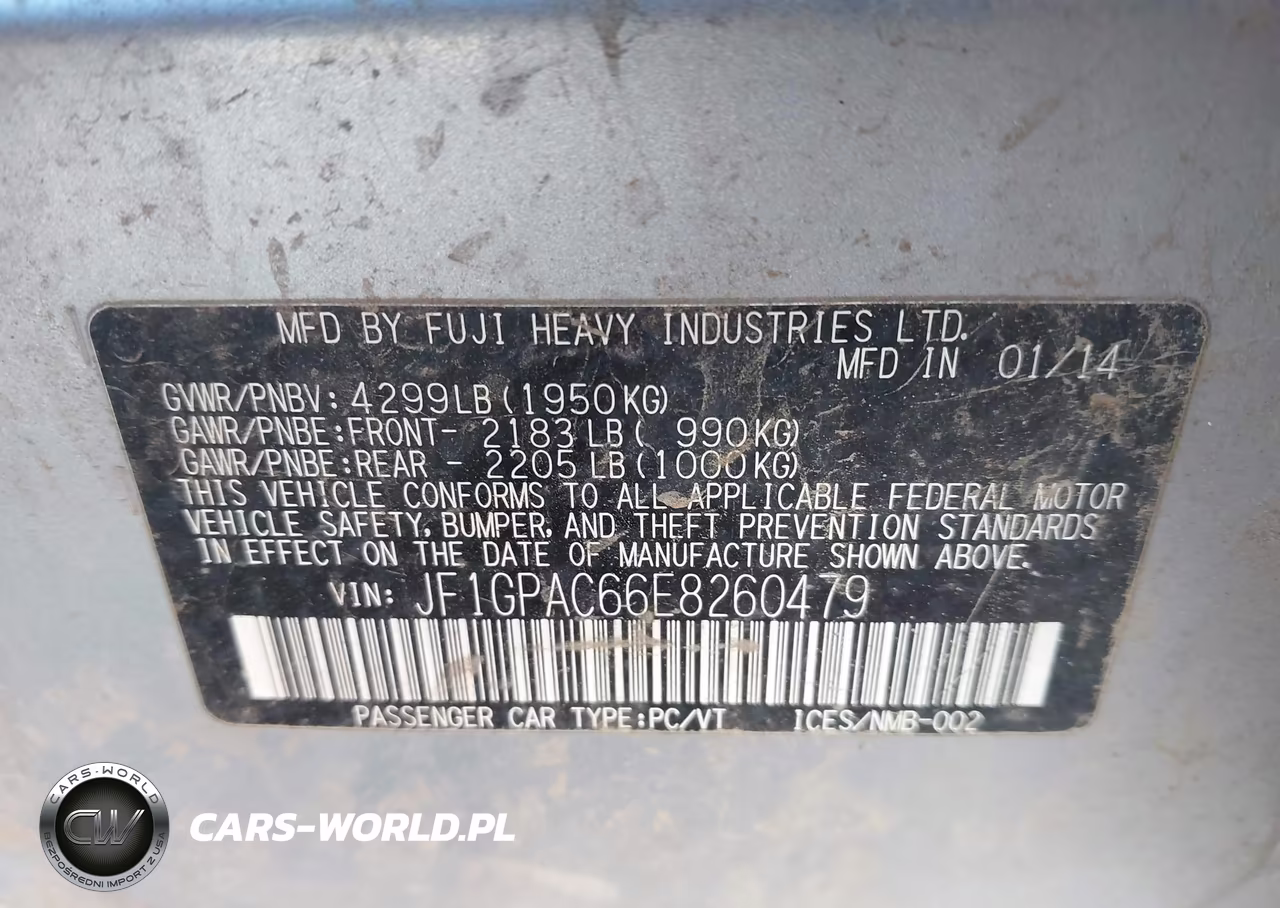 2014 Subaru Impreza 2.0I Premium VIN:JF1GPAC66E8260479 - 9