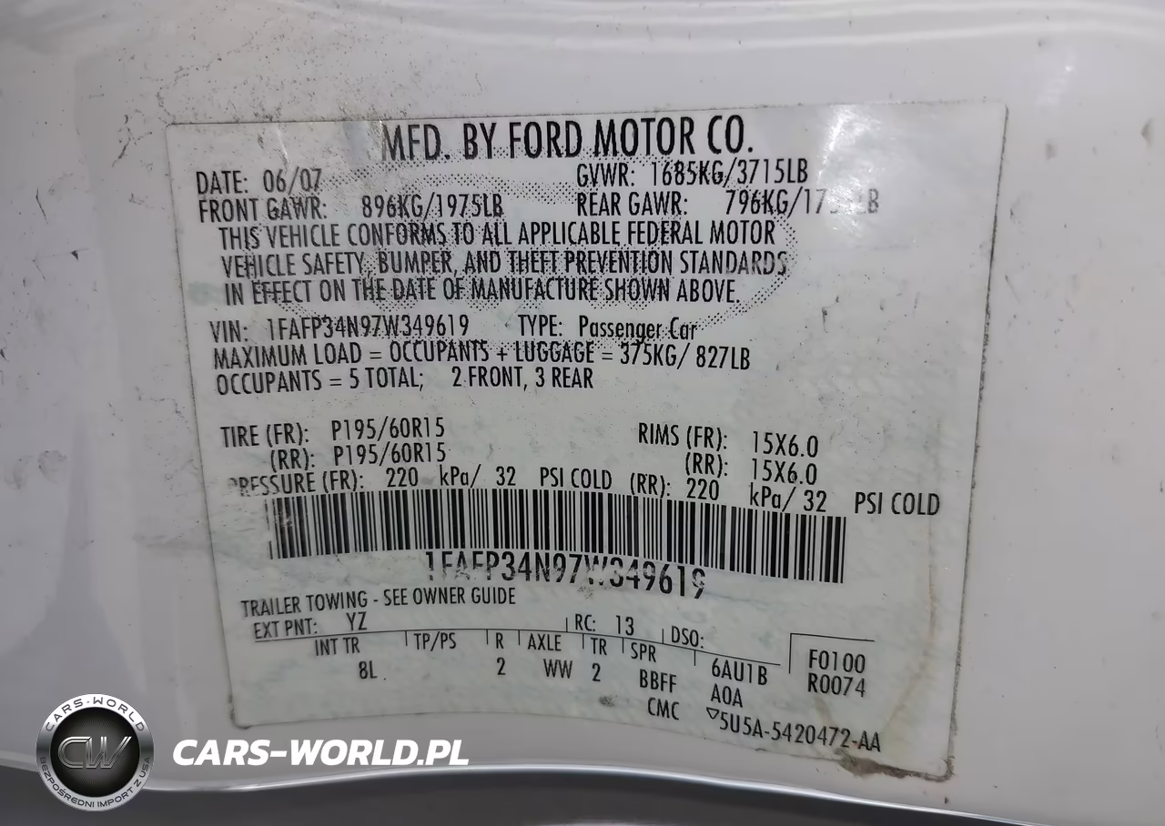 2007 Ford Focus S-Se-Ses VIN:1FAFP34N97W349619 - 17