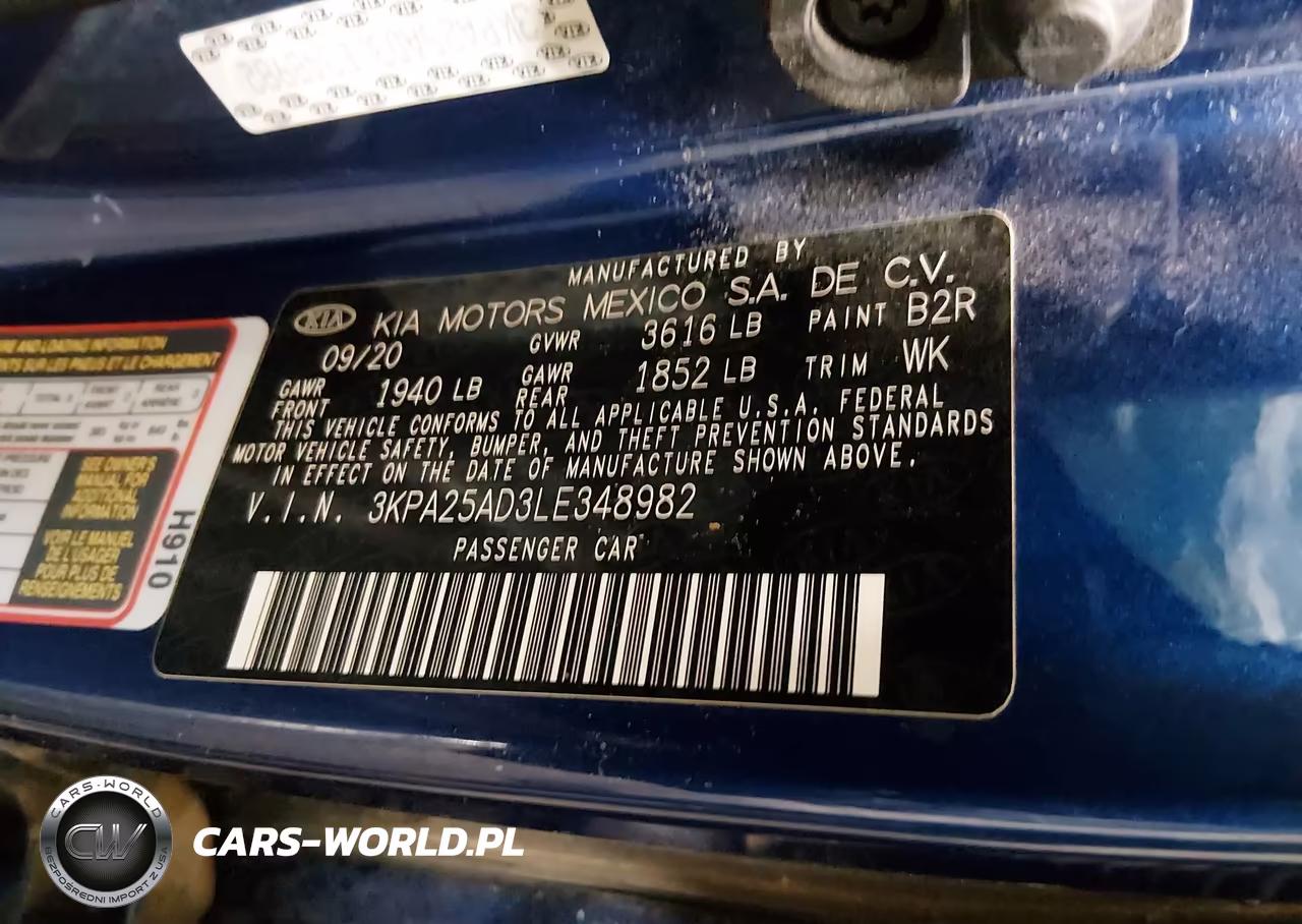 2020 Kia Rio 5-Door S VIN:3KPA25AD3LE348982 - 9