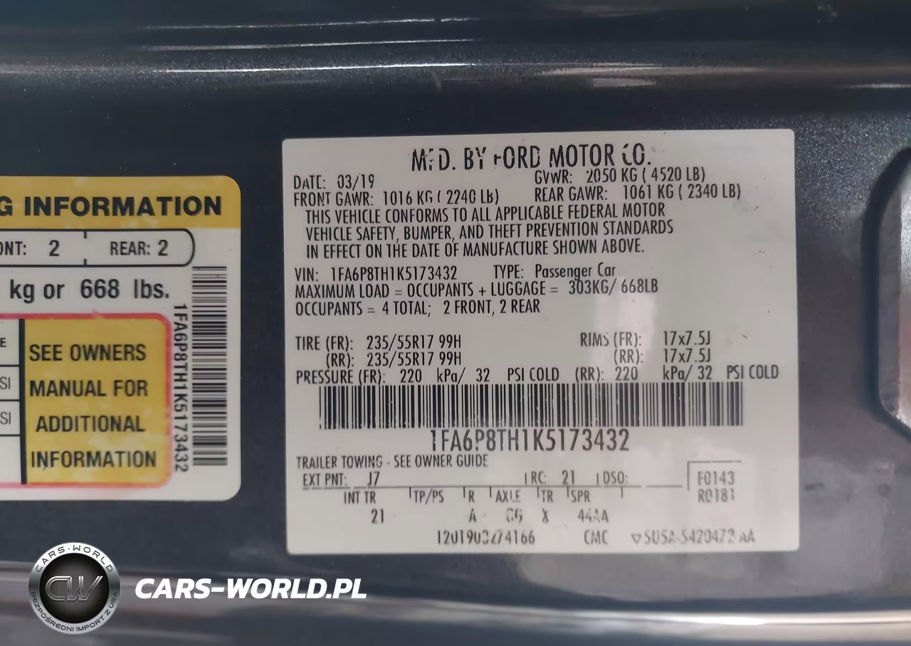 2019 Ford Mustang Ecoboost VIN:1FA6P8TH1K5173432 - 9